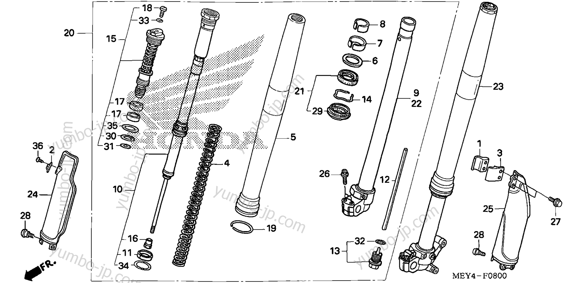 FRONT FORK for motorcycles HONDA CRF450X A 2009 year