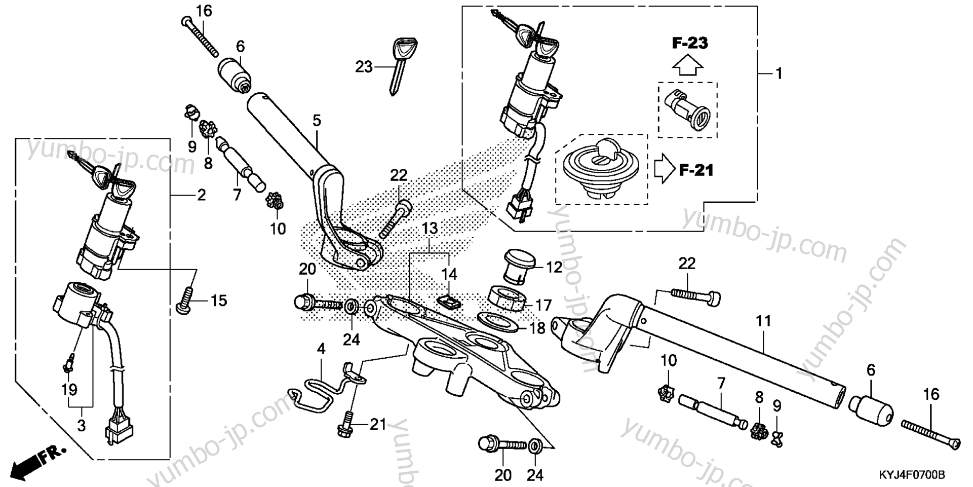 HANDLEBAR / TOP BRIDGE for motorcycles HONDA CBR250RA 3AC 2012 year