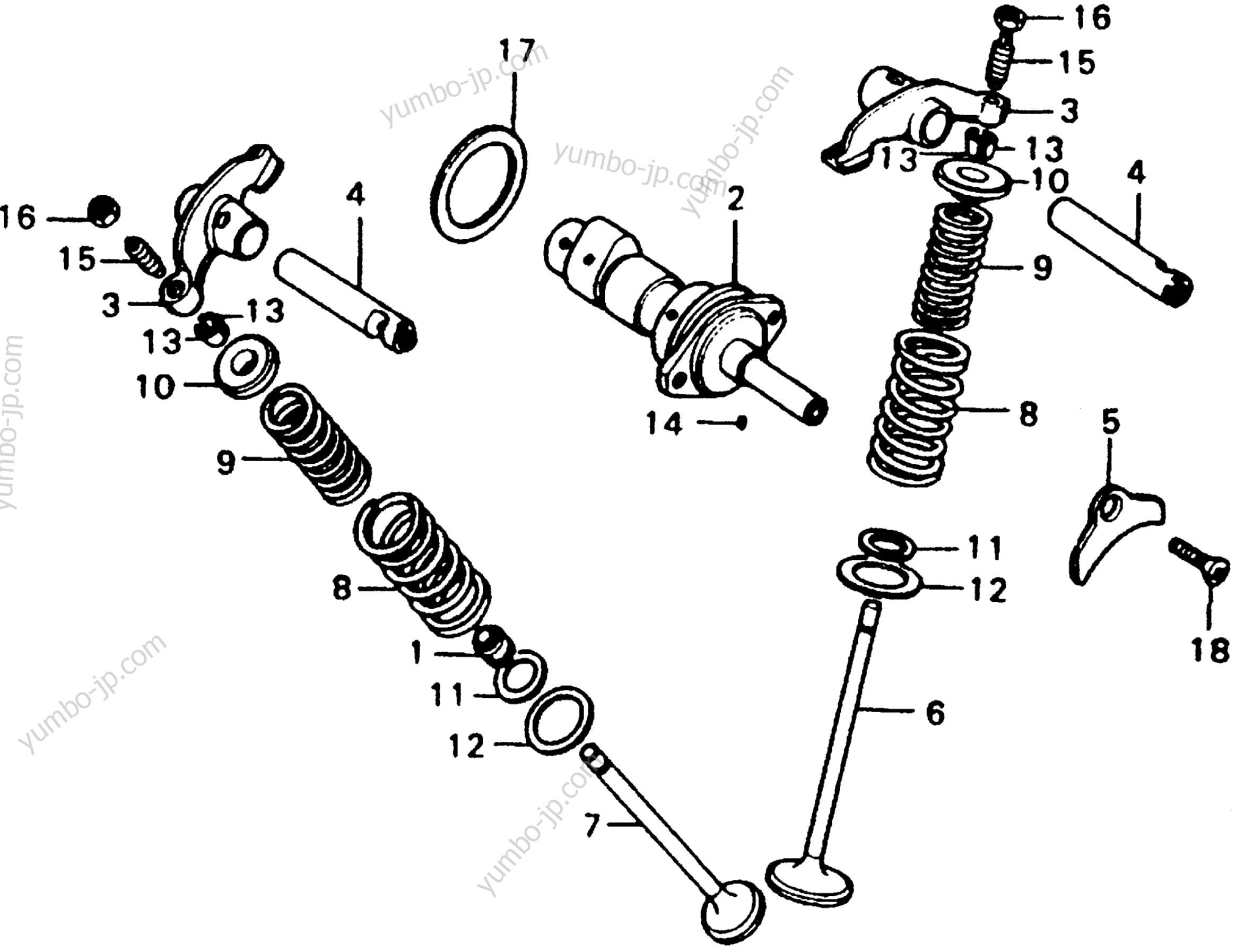CAMSHAFT / VALVE for motorcycles HONDA XL100 A 1977 year
