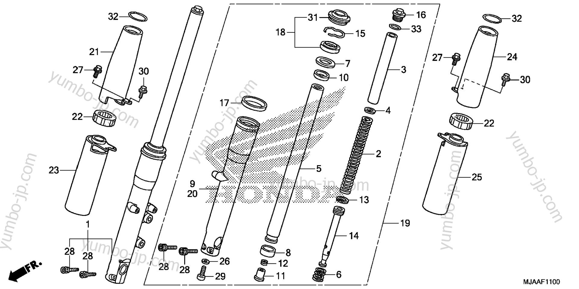 FRONT FORK (1) for motorcycles HONDA VT750C2B A 2013 year