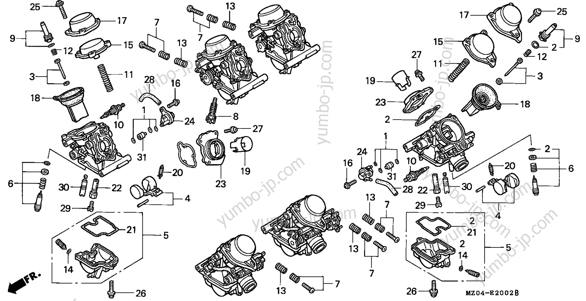 CARBURETOR (COMPONENTS) for motorcycles HONDA GL1500C A 2003 year