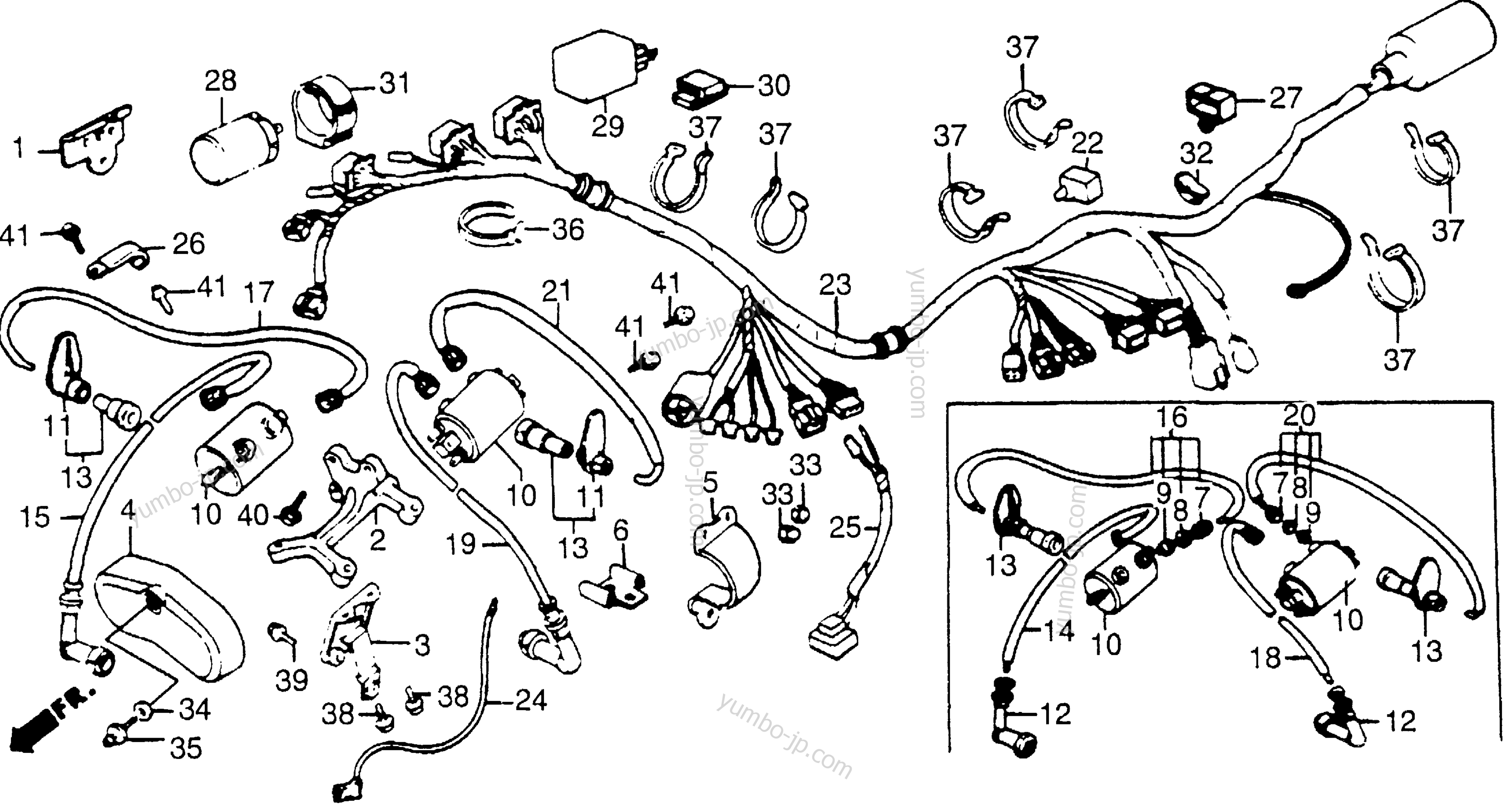 WIRE HARNESS for motorcycles HONDA VT500FT A 1983 year