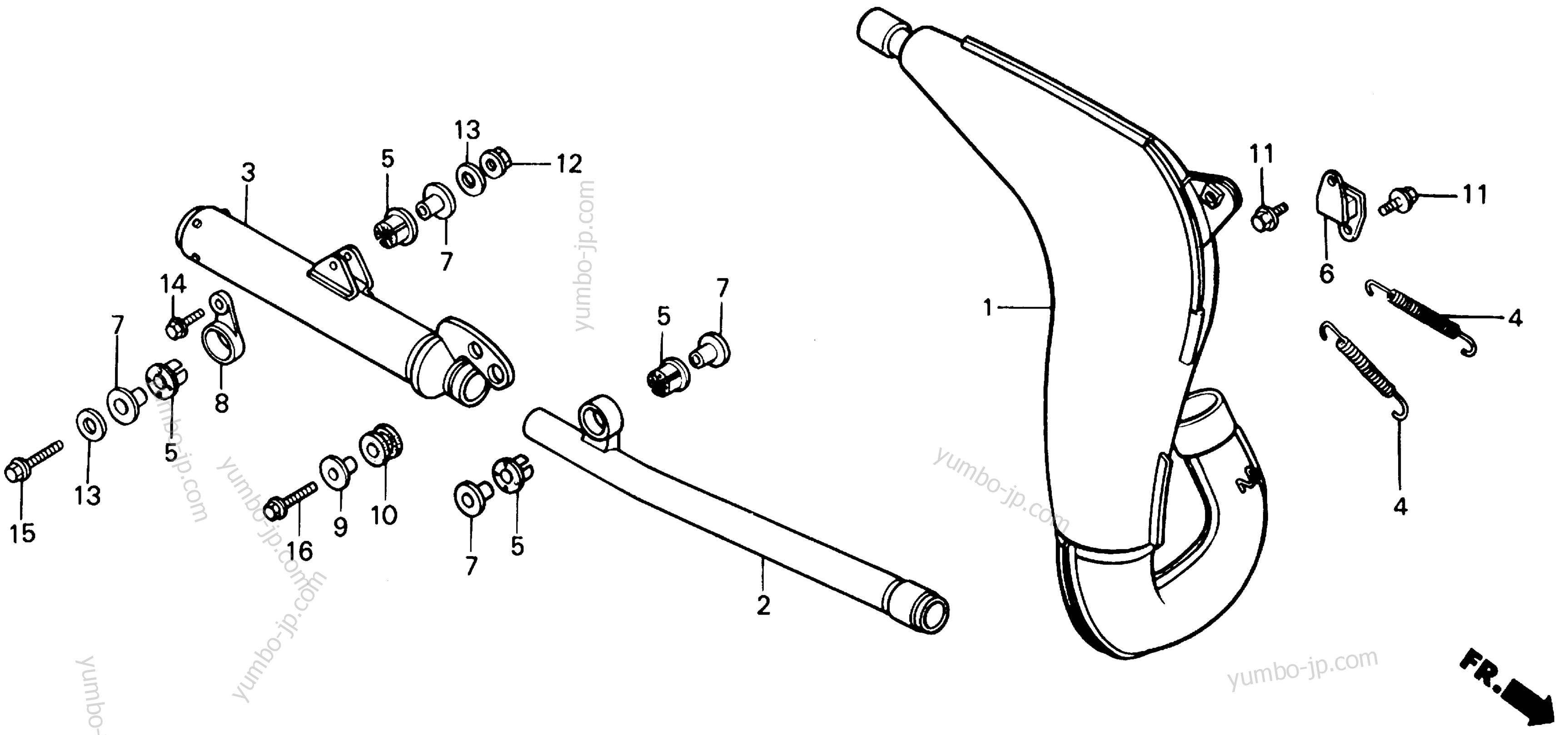 MUFFLER for motorcycles HONDA CR125R A 1984 year