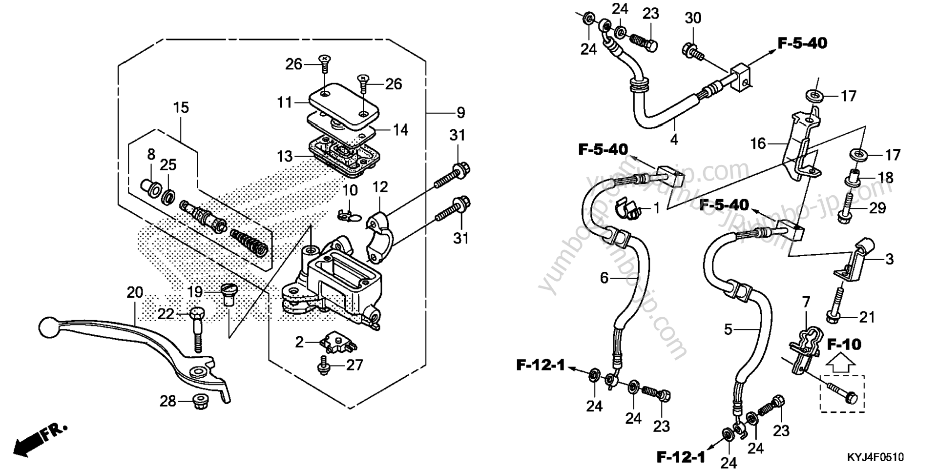 FRONT BRAKE MASTER CYLINDER (CBR250RA) for motorcycles HONDA CBR250RA 2AC 2011 year