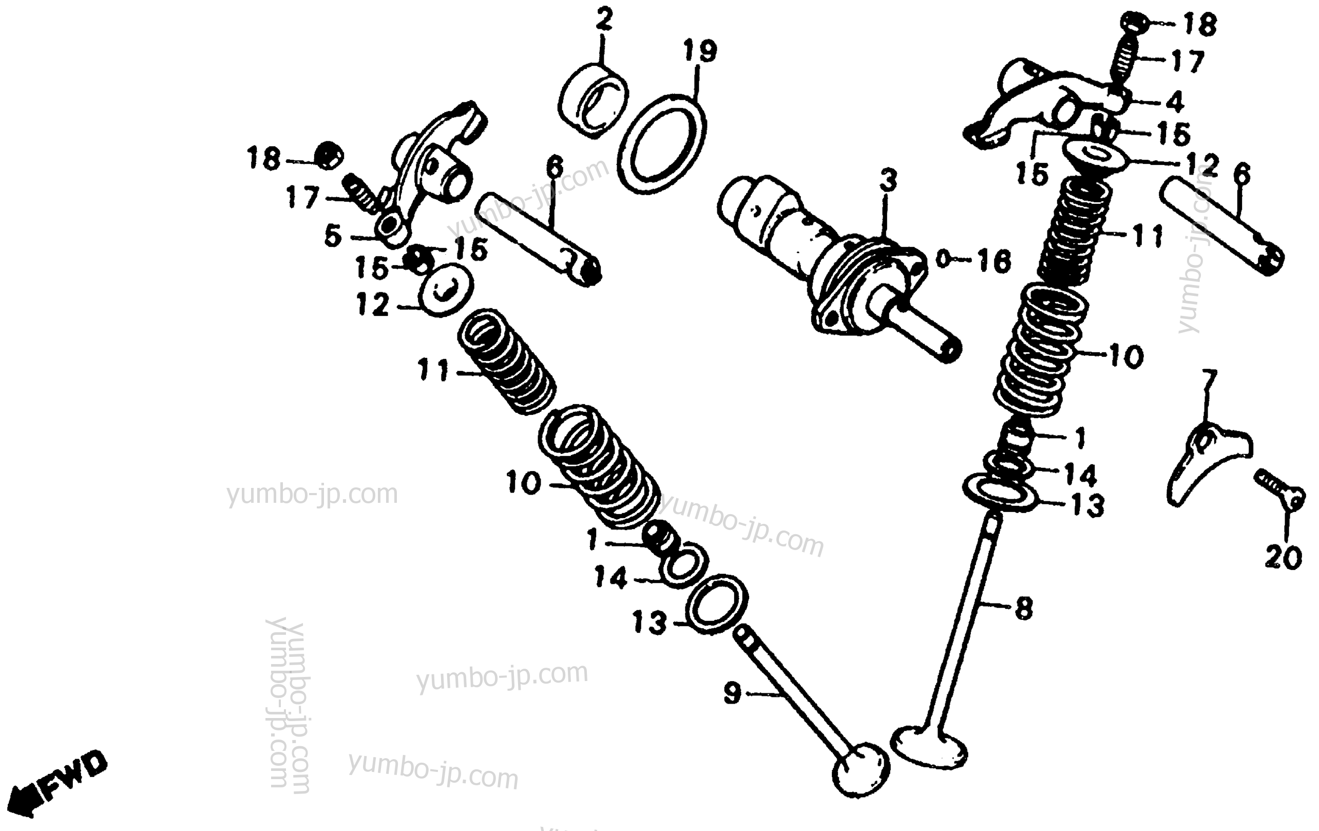 CAMSHAFT / VALVE for motorcycles HONDA XL185S AC 1983 year