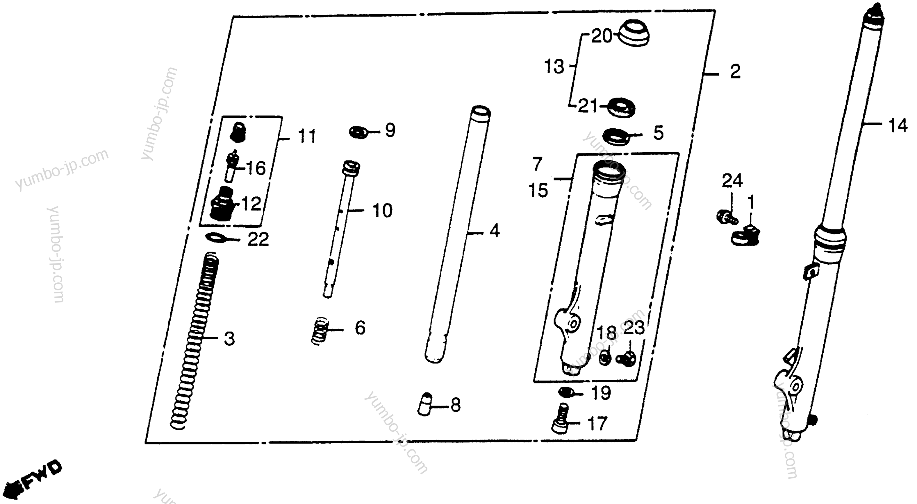 FRONT FORK for motorcycles HONDA CR80R A 1984 year