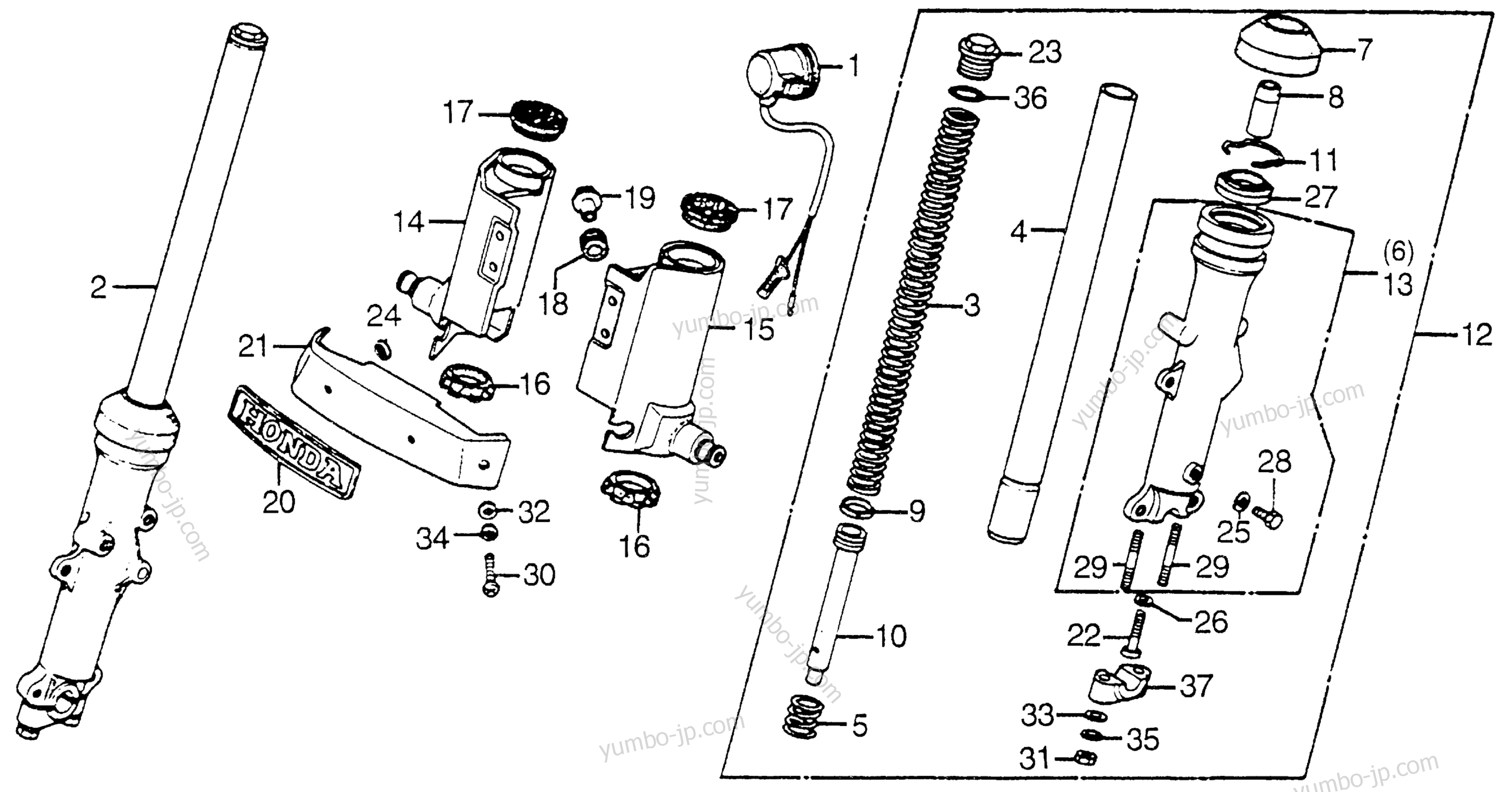 FRONT FORK для мотоциклов HONDA CB750A A 1978 г.