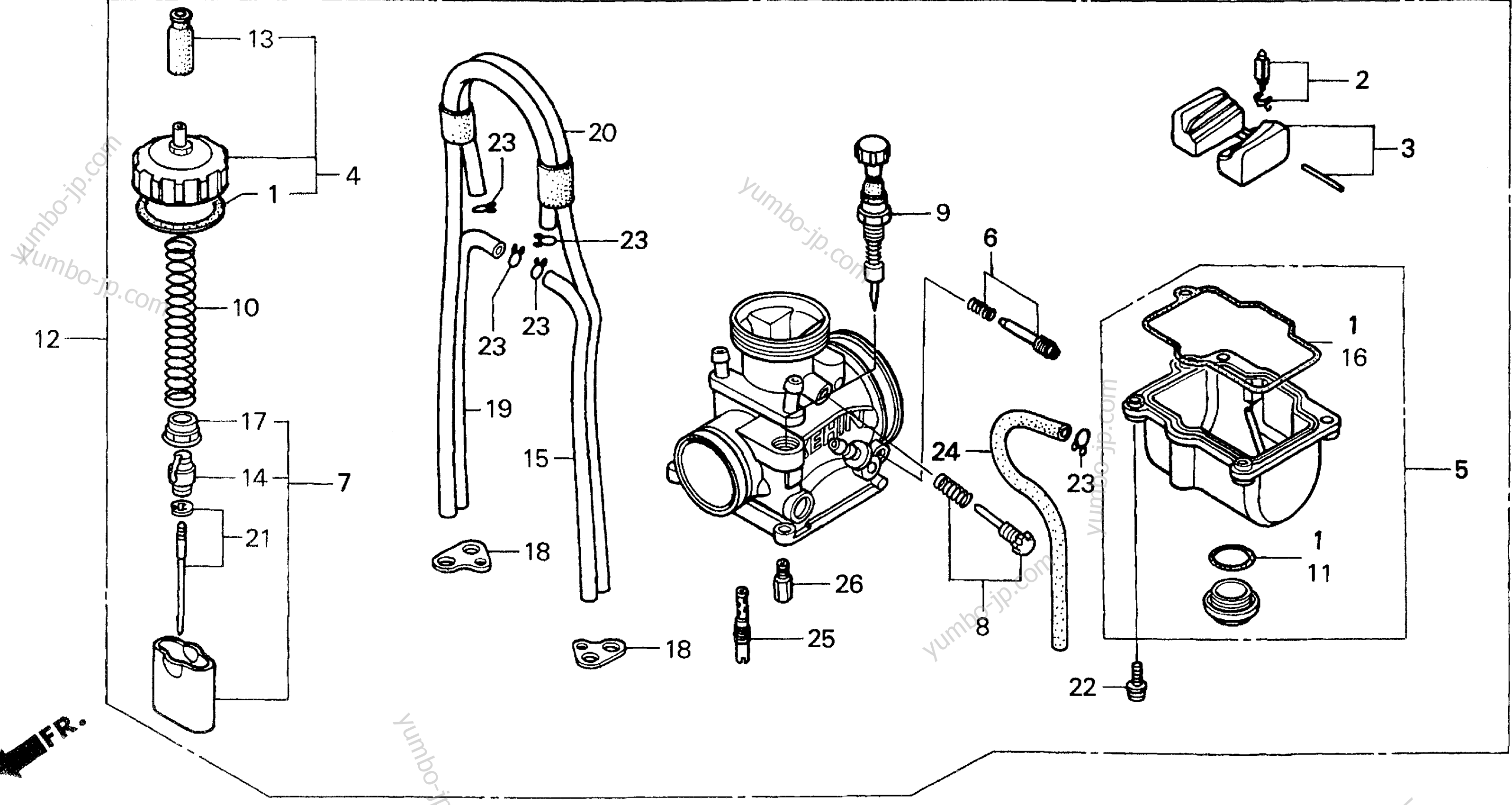 Карбюратор для мотоциклов HONDA CR250R A 1999 г.