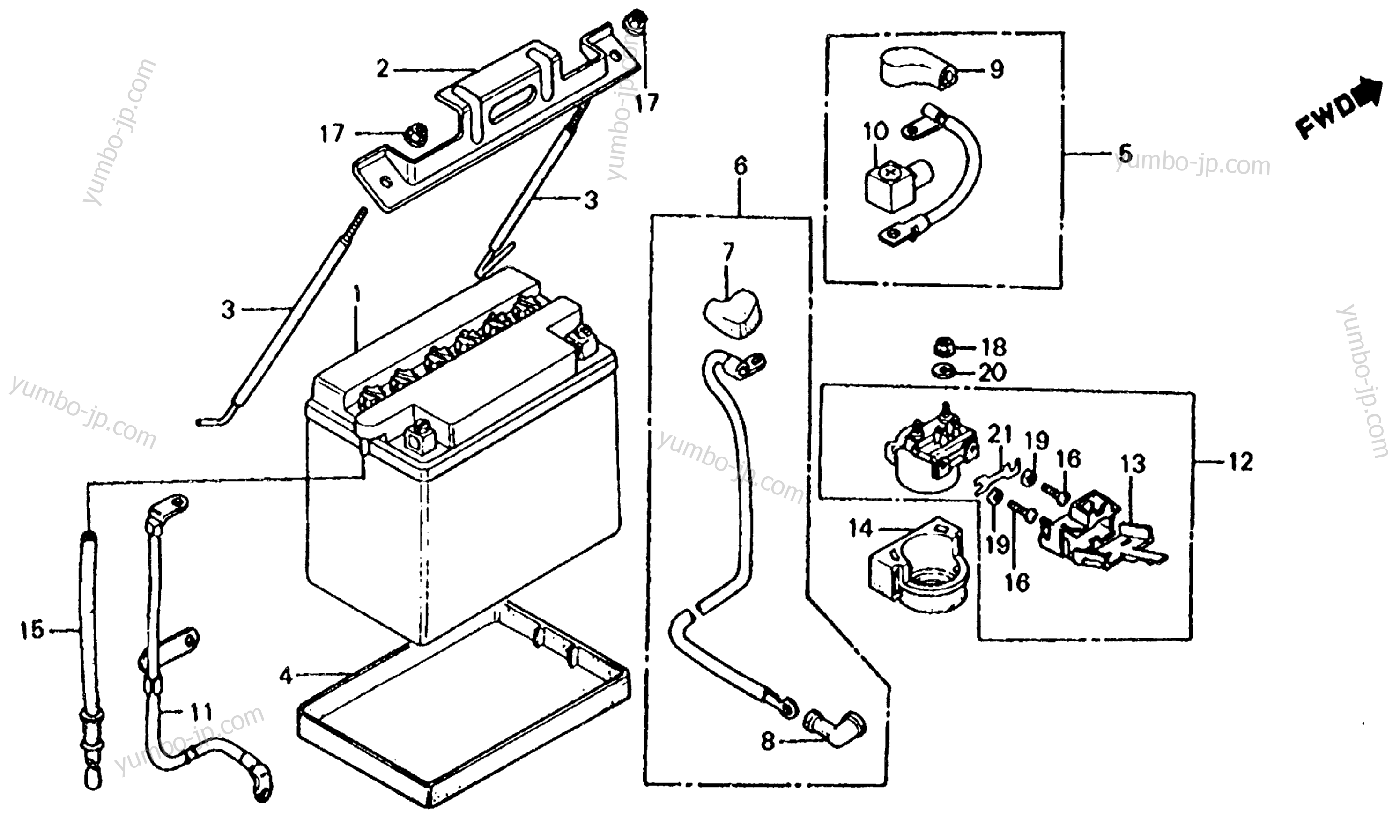 BATTERY for motorcycles HONDA VF700S A 1985 year