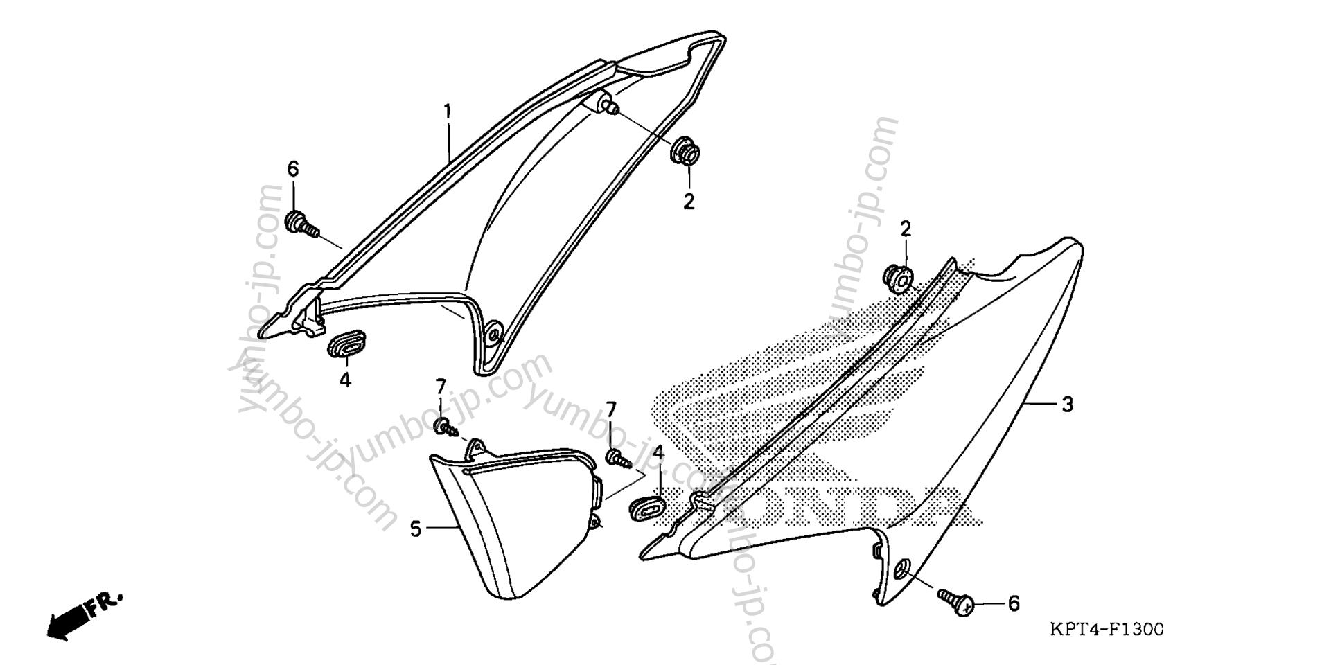 SIDE COVER (1) для мотоциклов HONDA CRF150F A 2003 г.