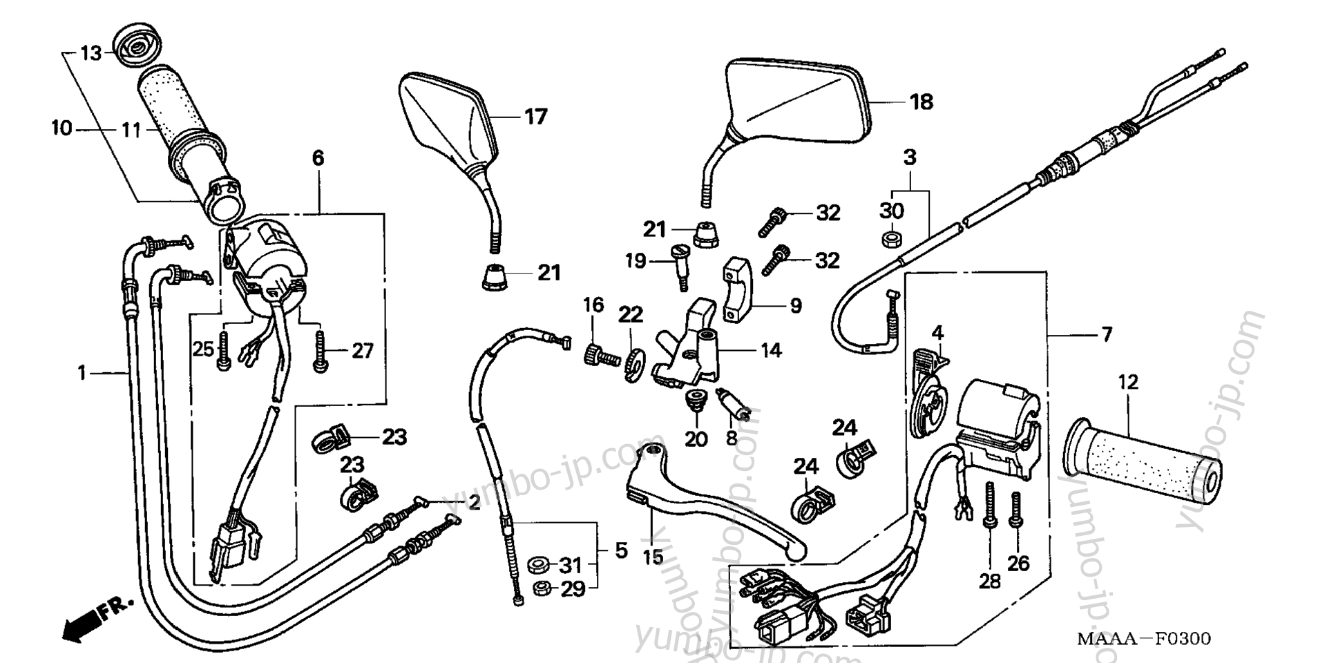 HANDLE LEVER / SWITCH / CABLE for motorcycles HONDA VT1100C A 2006 year
