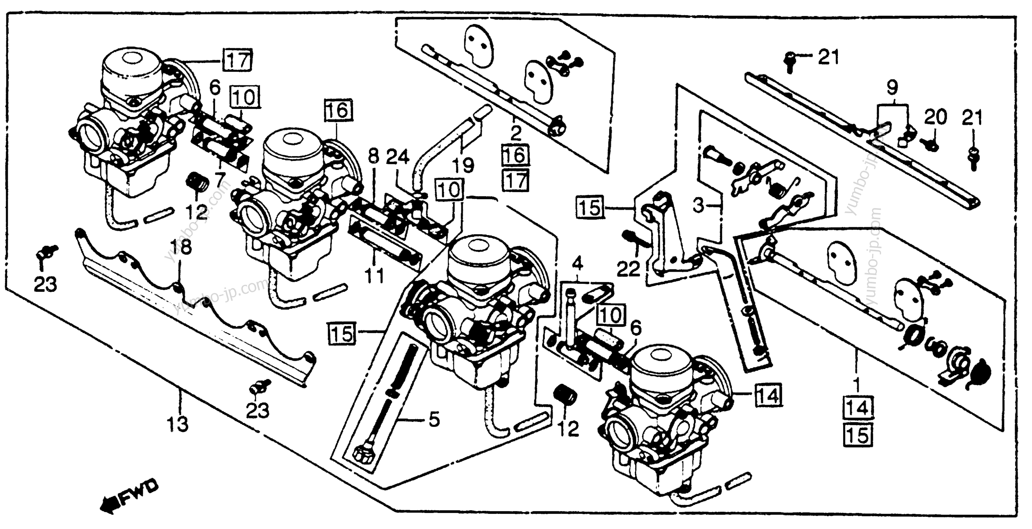 Карбюратор для мотоциклов HONDA CB750K A 1982 г.