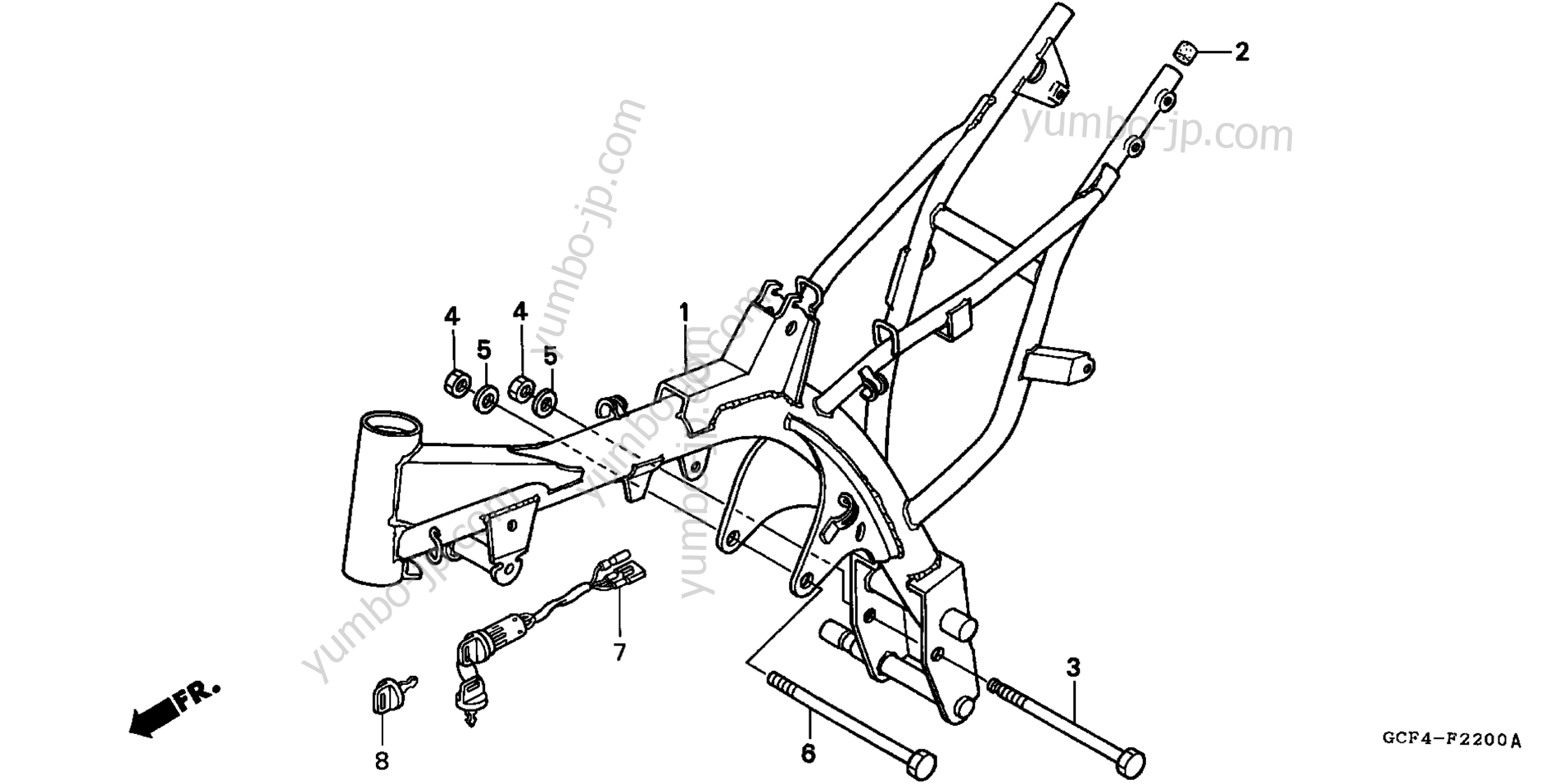 FRAME for motorcycles HONDA XR70R A 1997 year