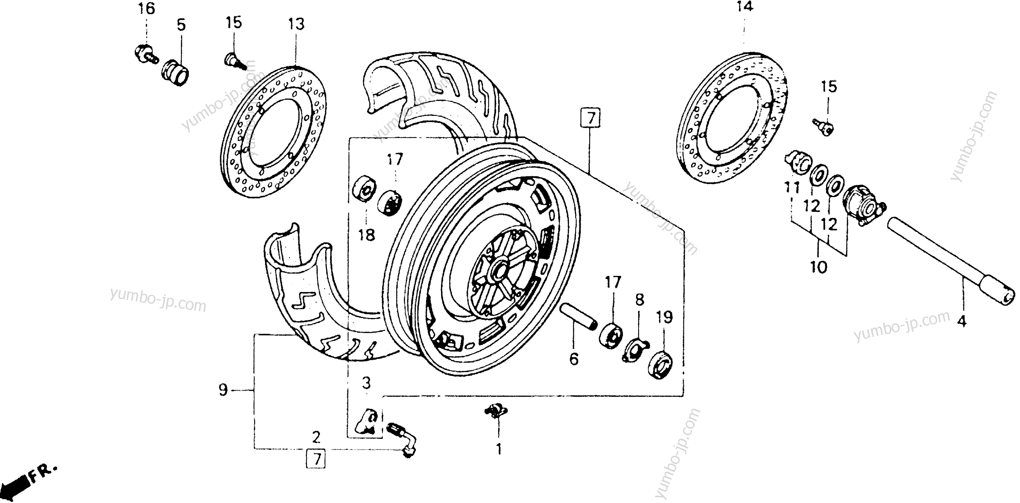 FRONT WHEEL for motorcycles HONDA GL1500I A 1993 year