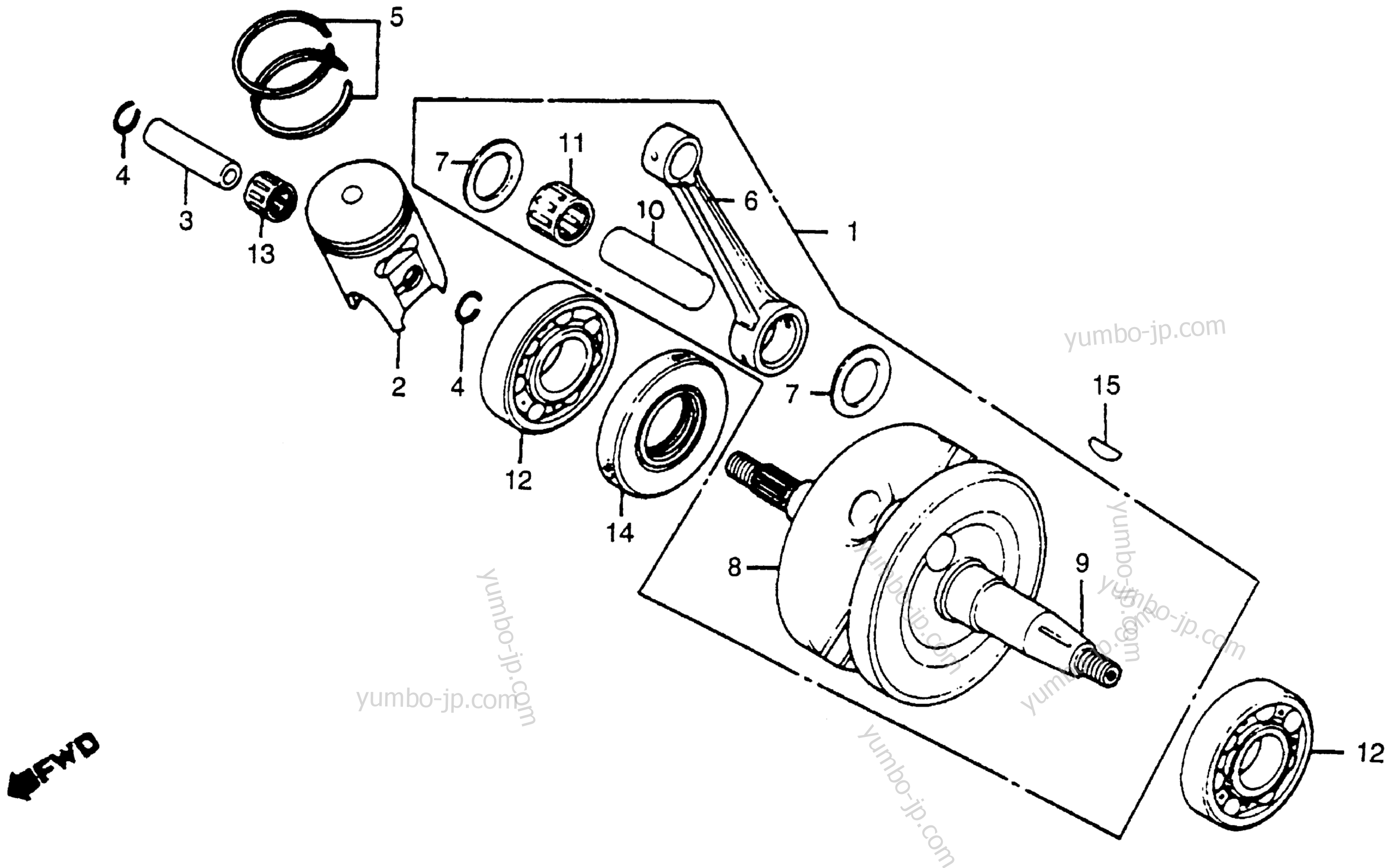 CRANKSHAFT / PISTON для мотоциклов HONDA CR80R A 1984 г.