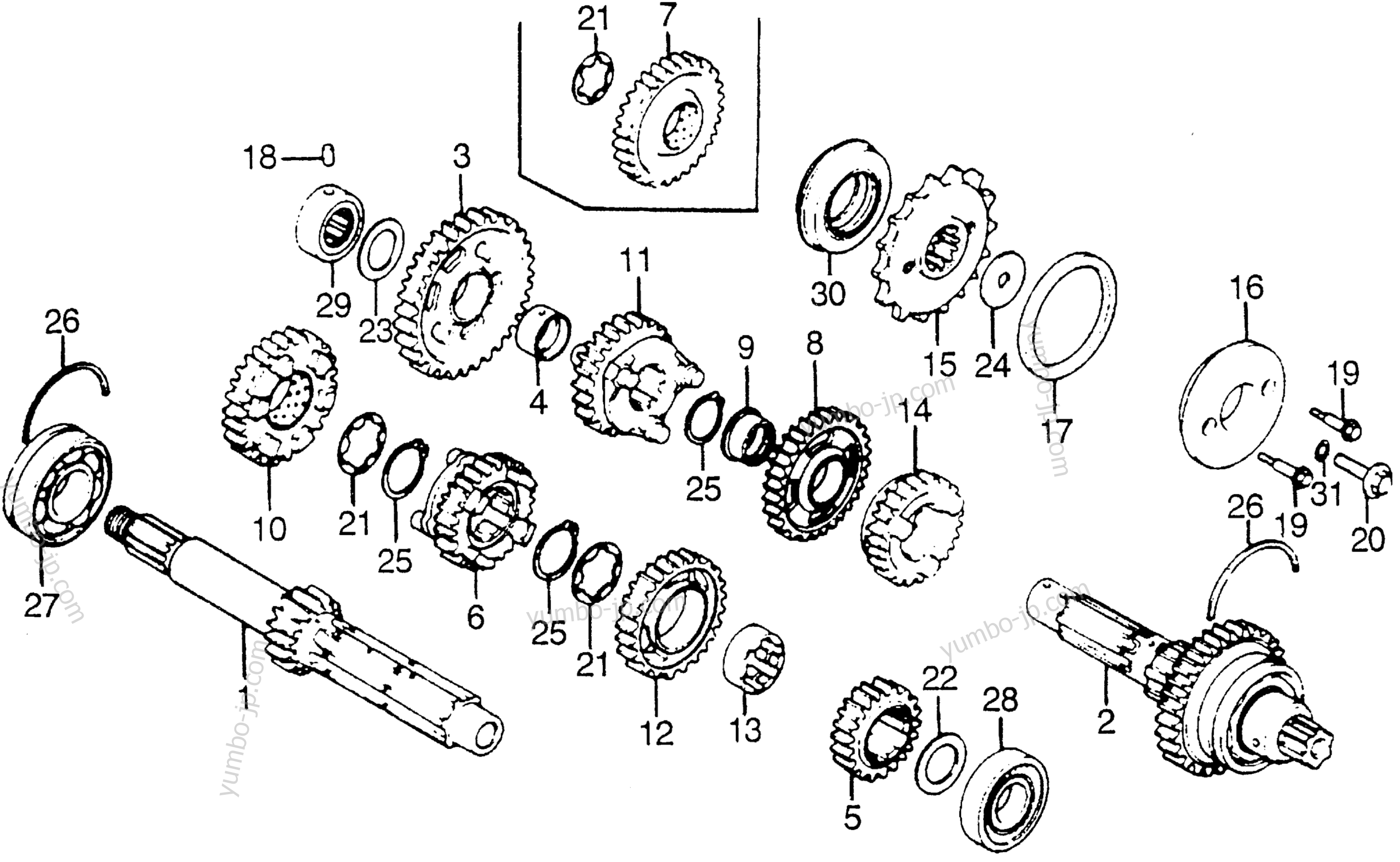 TRANSMISSION for motorcycles HONDA CB900F A 1982 year