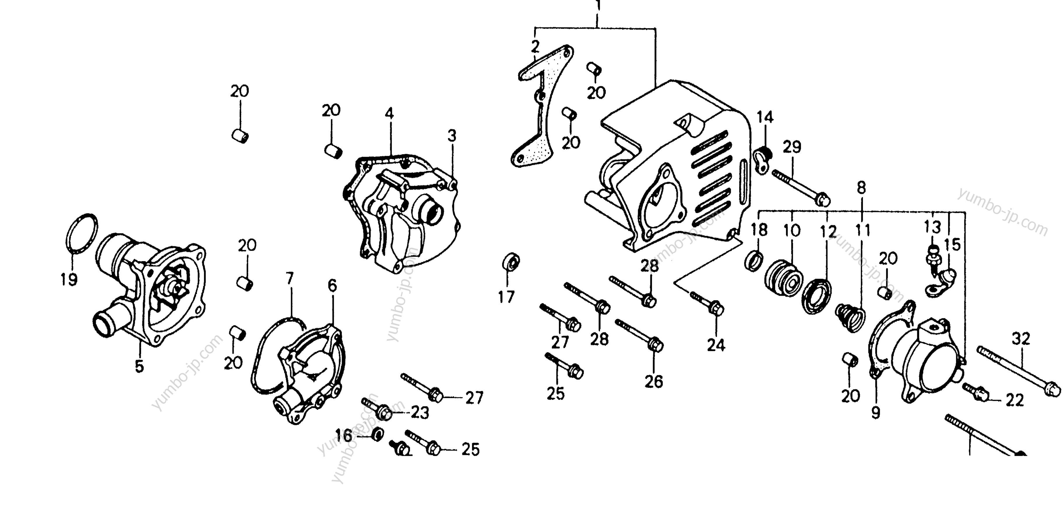 LEFT CRANKCASE COVER / WATER PUMP for motorcycles HONDA VFR750F A 1986 year
