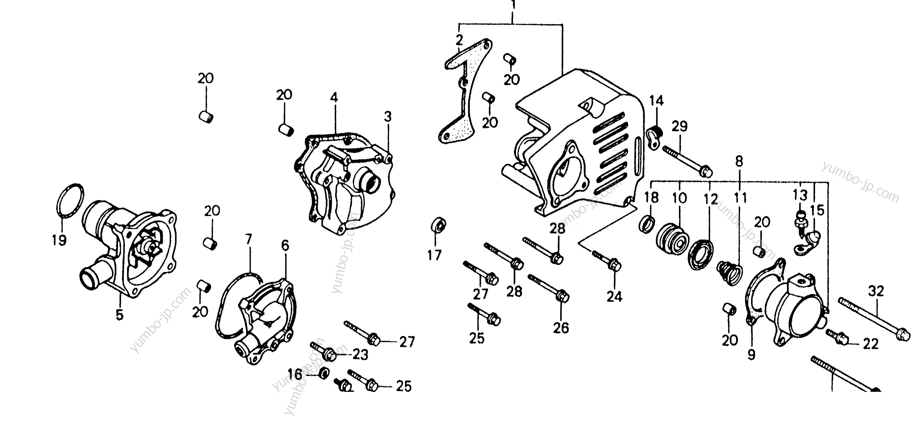 LEFT CRANKCASE COVER / WATER PUMP для мотоциклов HONDA VFR750F A 1986 г.