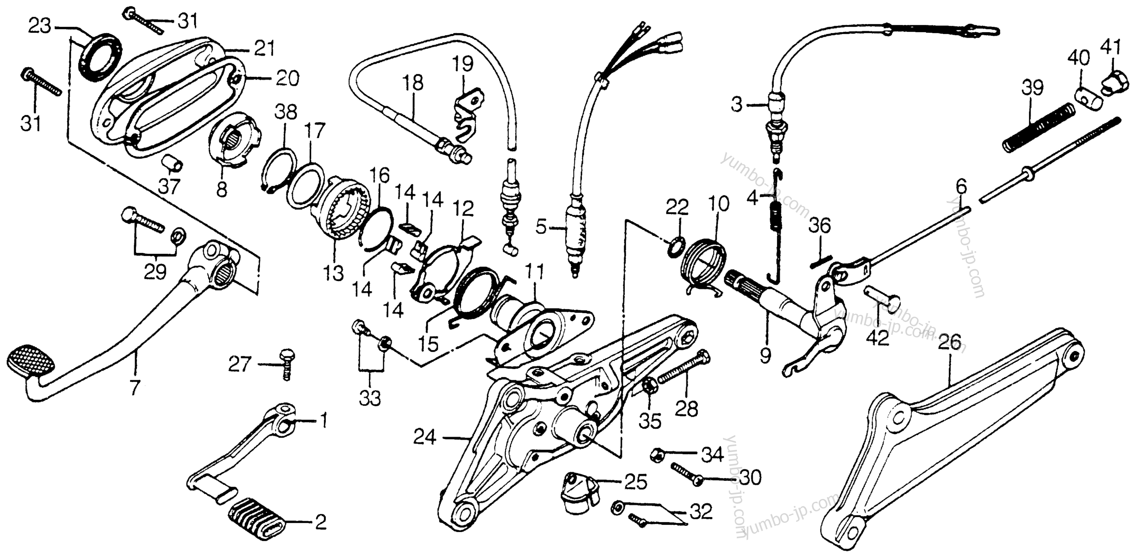 CHANGE PEDAL / BRAKE PEDAL for motorcycles HONDA CB750A A 1978 year