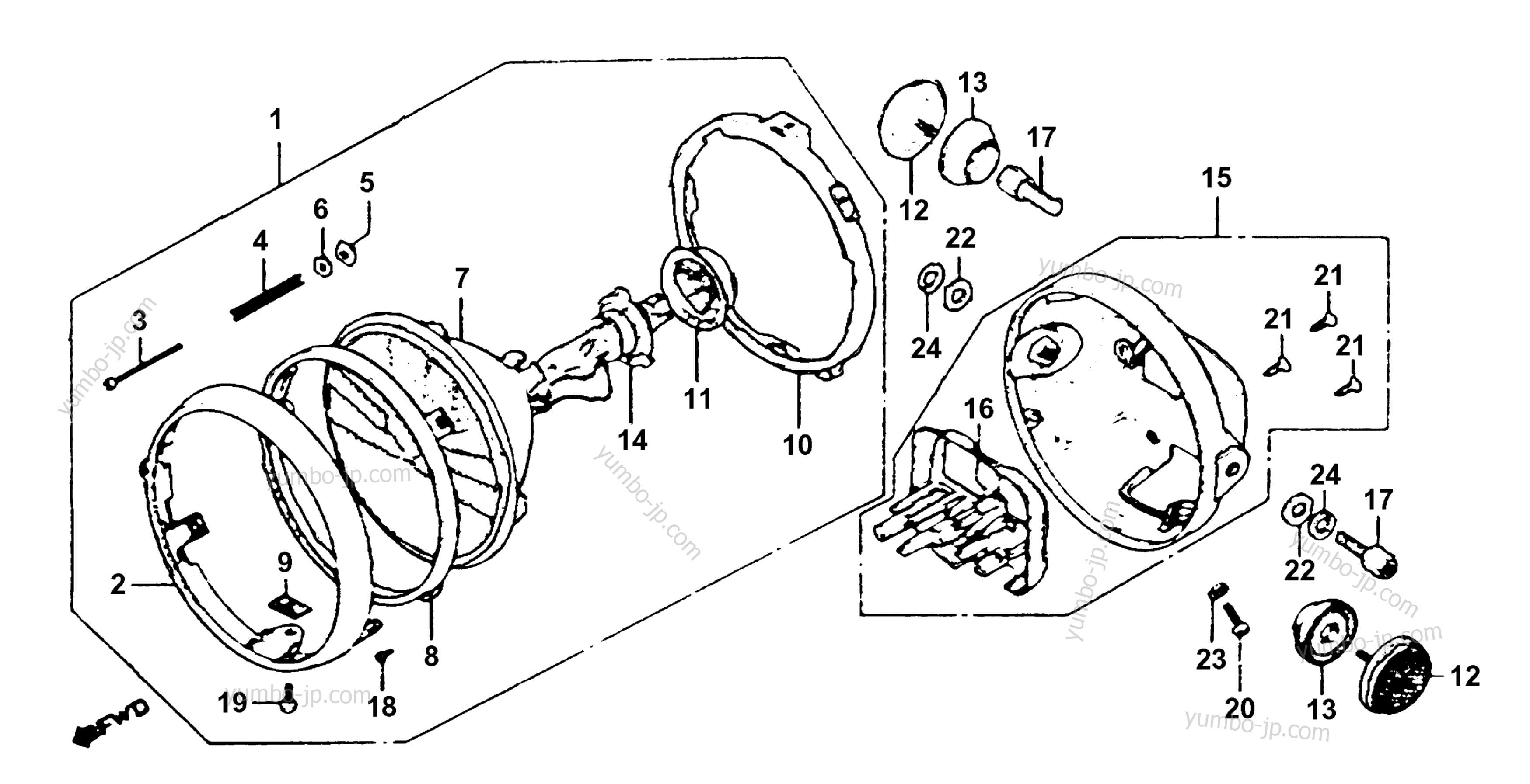 HEADLIGHT for motorcycles HONDA GL1100 A 1982 year