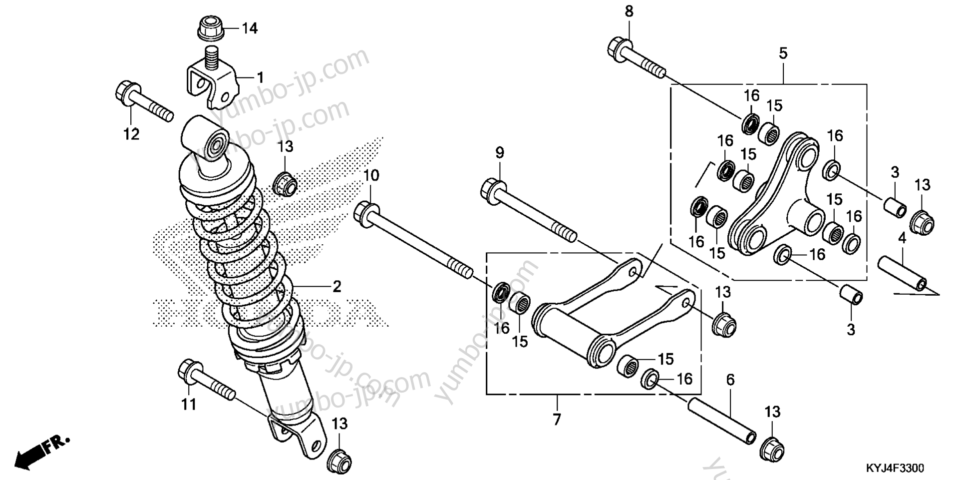 REAR SHOCK ABSORBER for motorcycles HONDA CBR250RA 2AC 2011 year