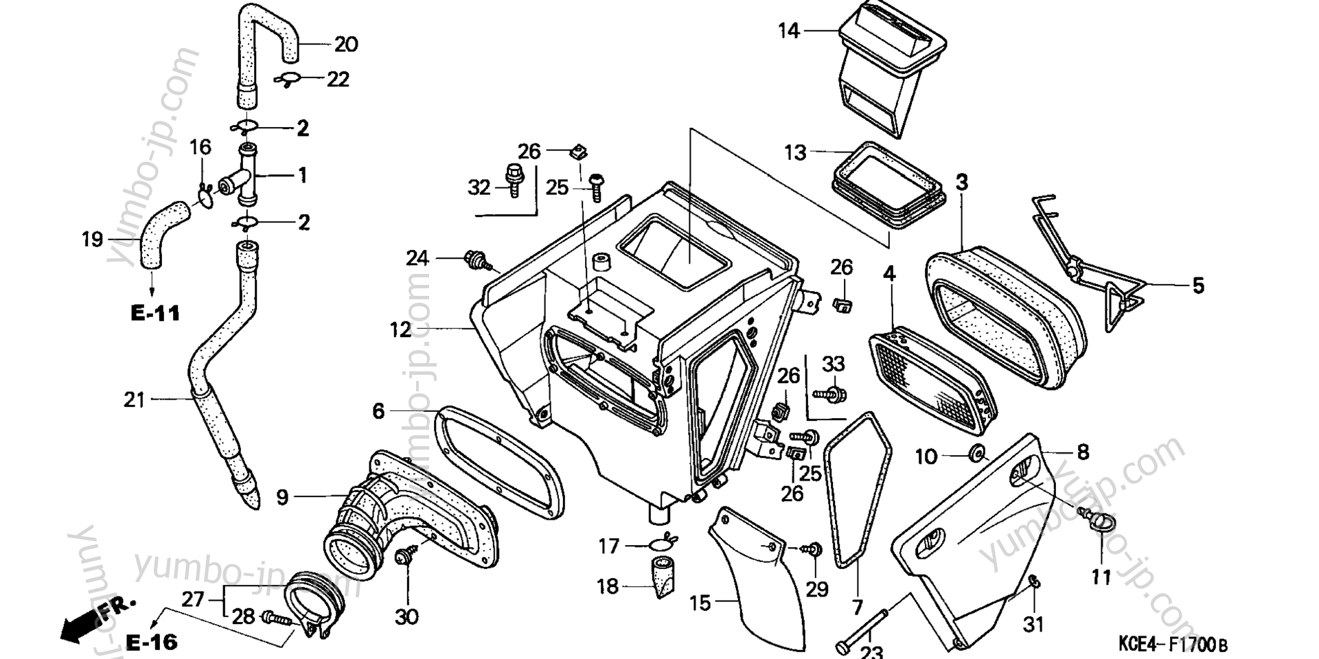 AIR CLEANER (A) для мотоциклов HONDA XR250R A 1999 г.