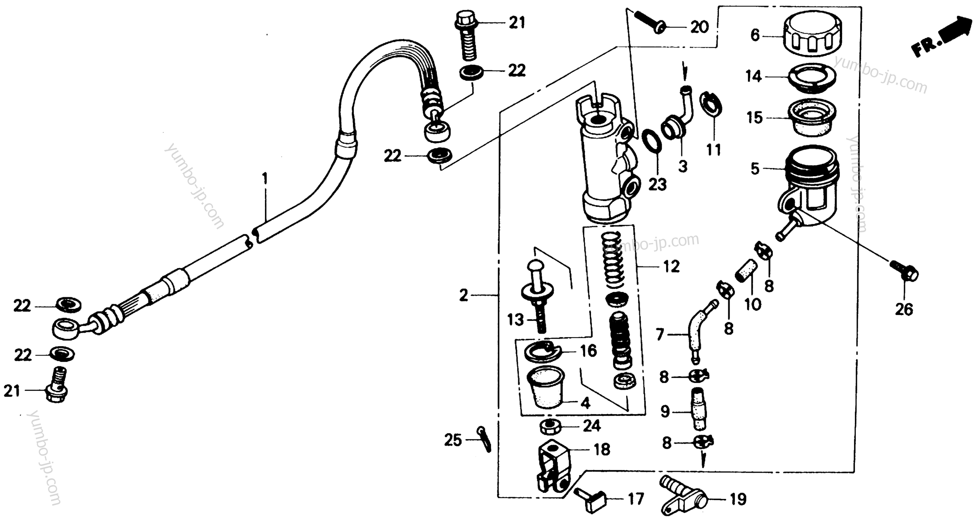 REAR BRAKE MASTER CYLINDER для мотоциклов HONDA XR250R A 1990 г.