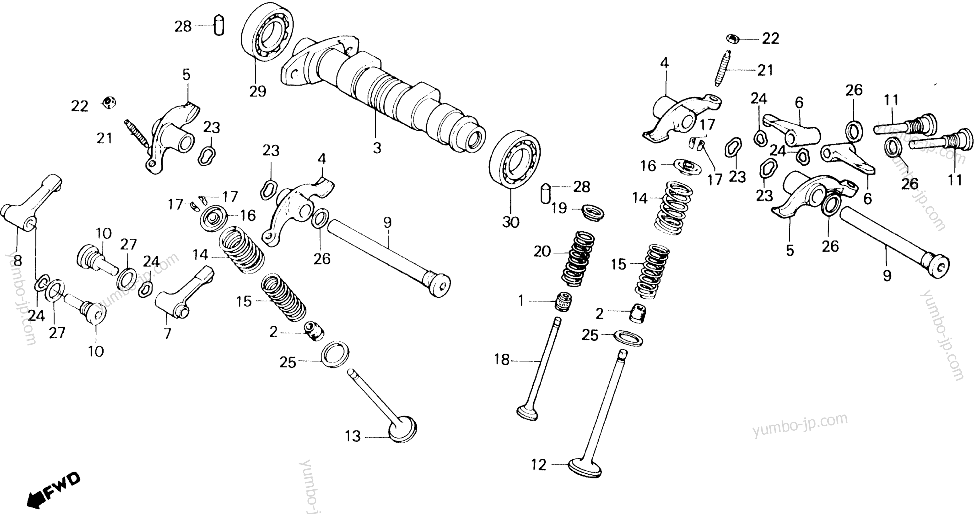 CAMSHAFT / VALVE for motorcycles HONDA XL600R A 1983 year