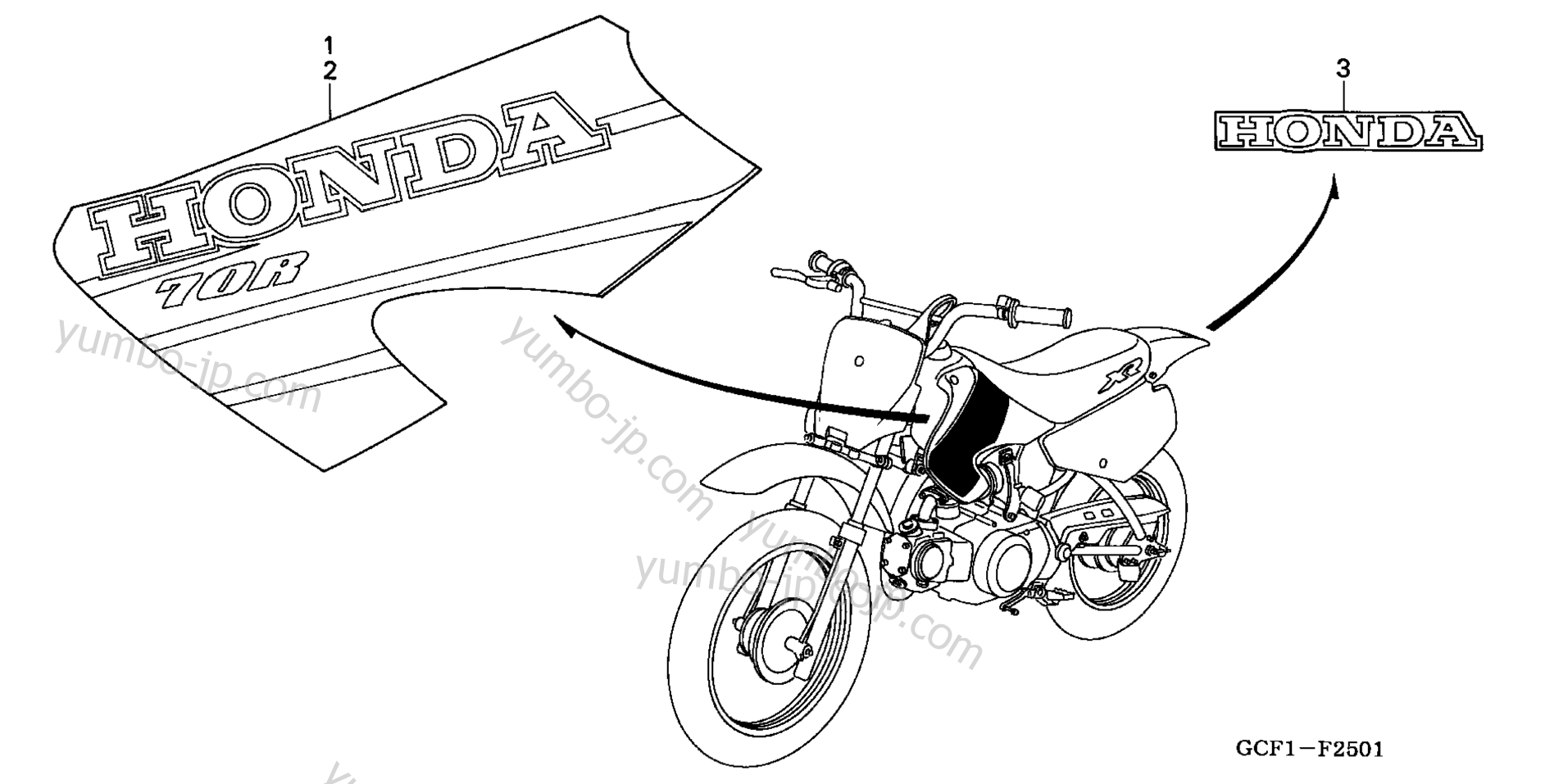 MARK (2) для мотоциклов HONDA XR70R A 2001 г.