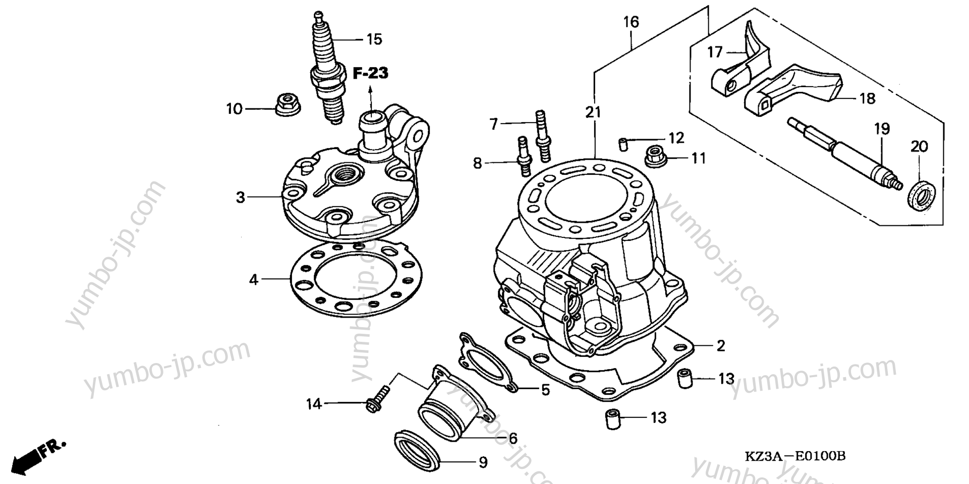CYLINDER HEAD ('02-'04) for motorcycles HONDA CR250R A 2004 year
