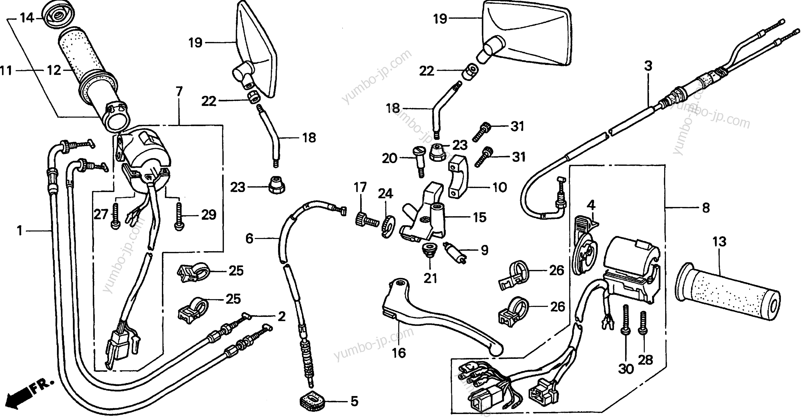 SWITCH / CABLES for motorcycles HONDA VT1100T A 1999 year