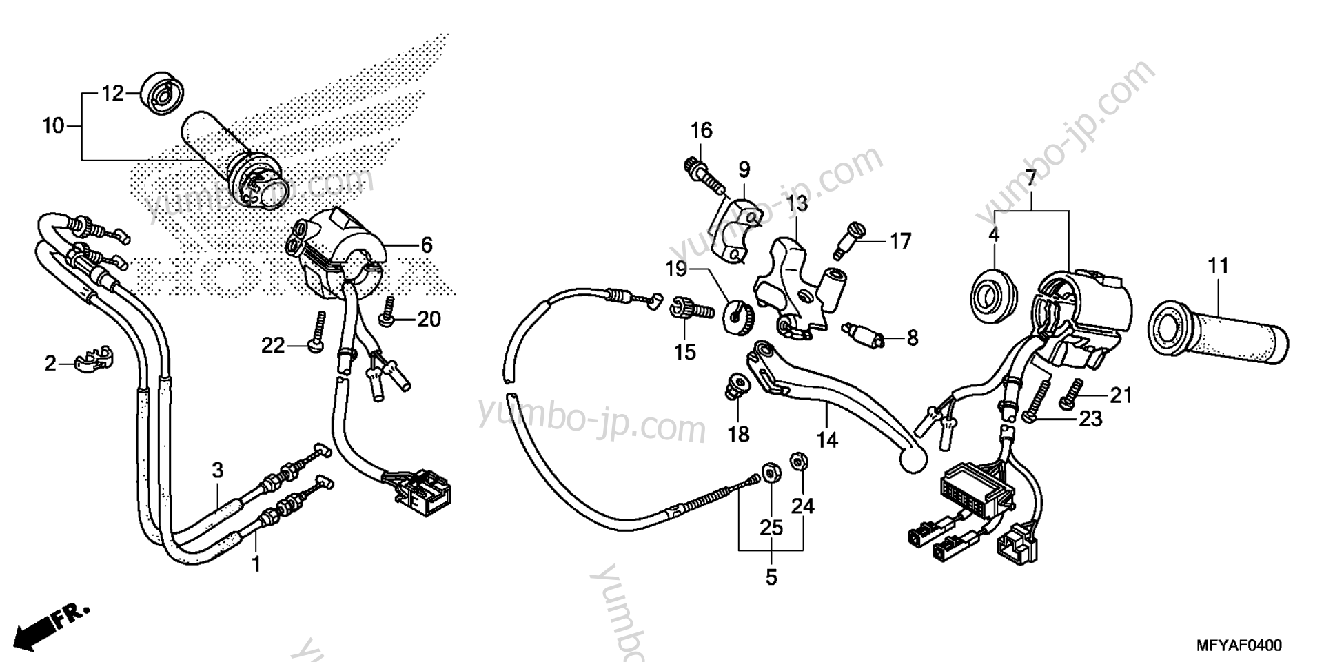 HANDLE LEVER / SWITCH / CABLE for motorcycles HONDA VT1300CT A 2012 year