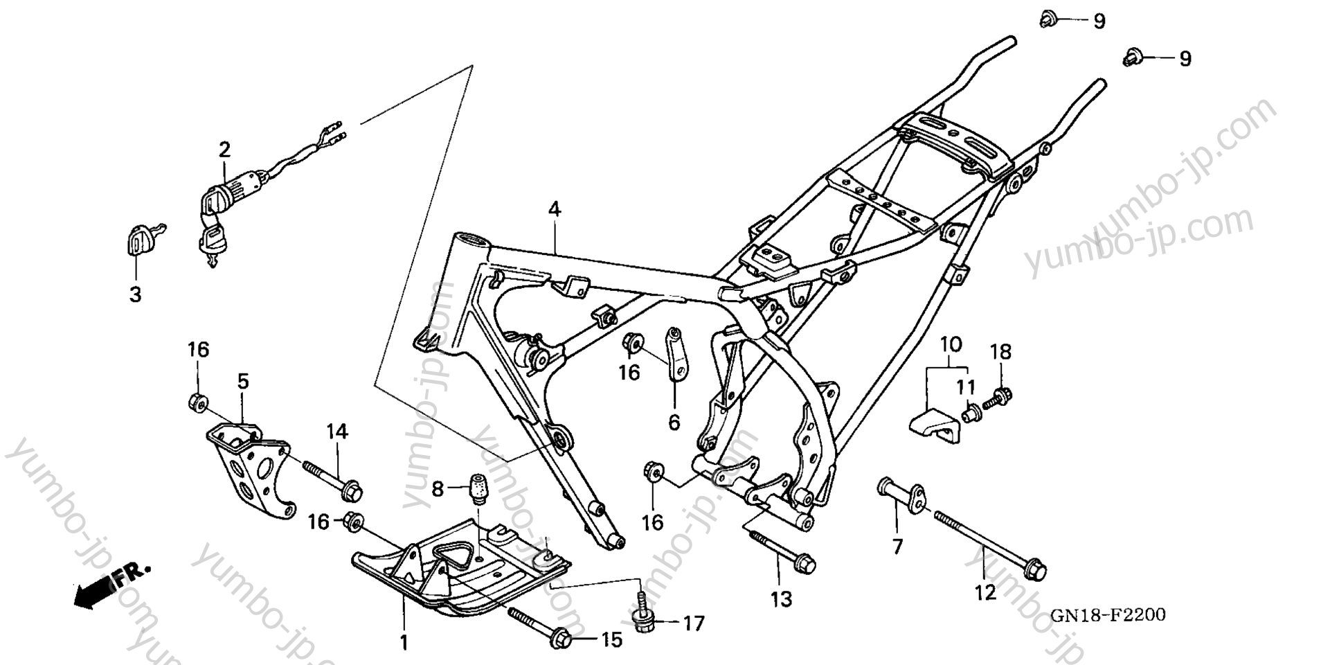 FRAME for motorcycles HONDA XR80R A 2003 year