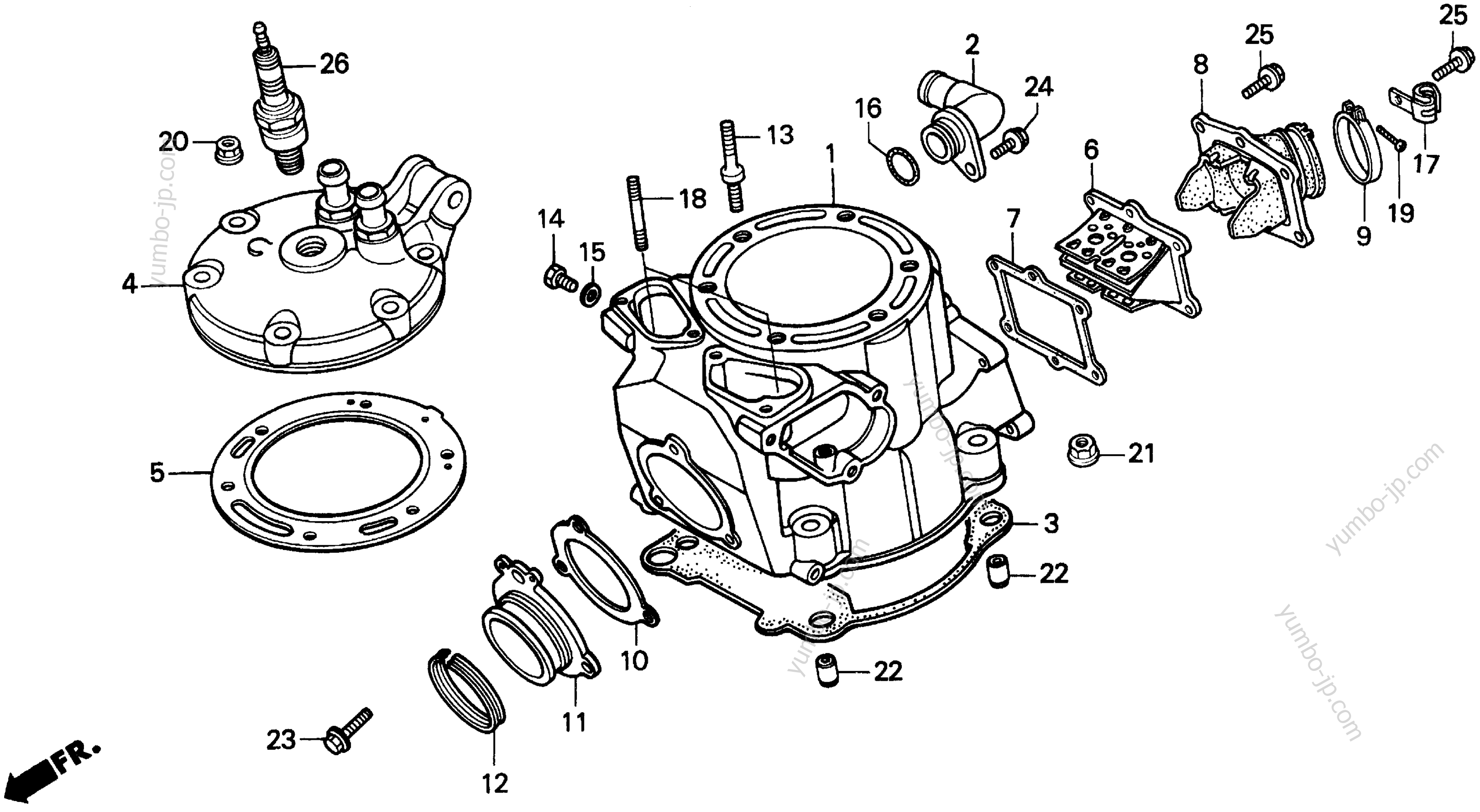 CYLINDER HEAD for motorcycles HONDA CR250R A 1991 year