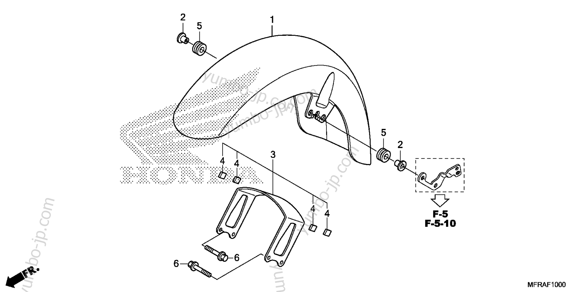 FRONT FENDER (1) for motorcycles HONDA VT1300CR A 2013 year