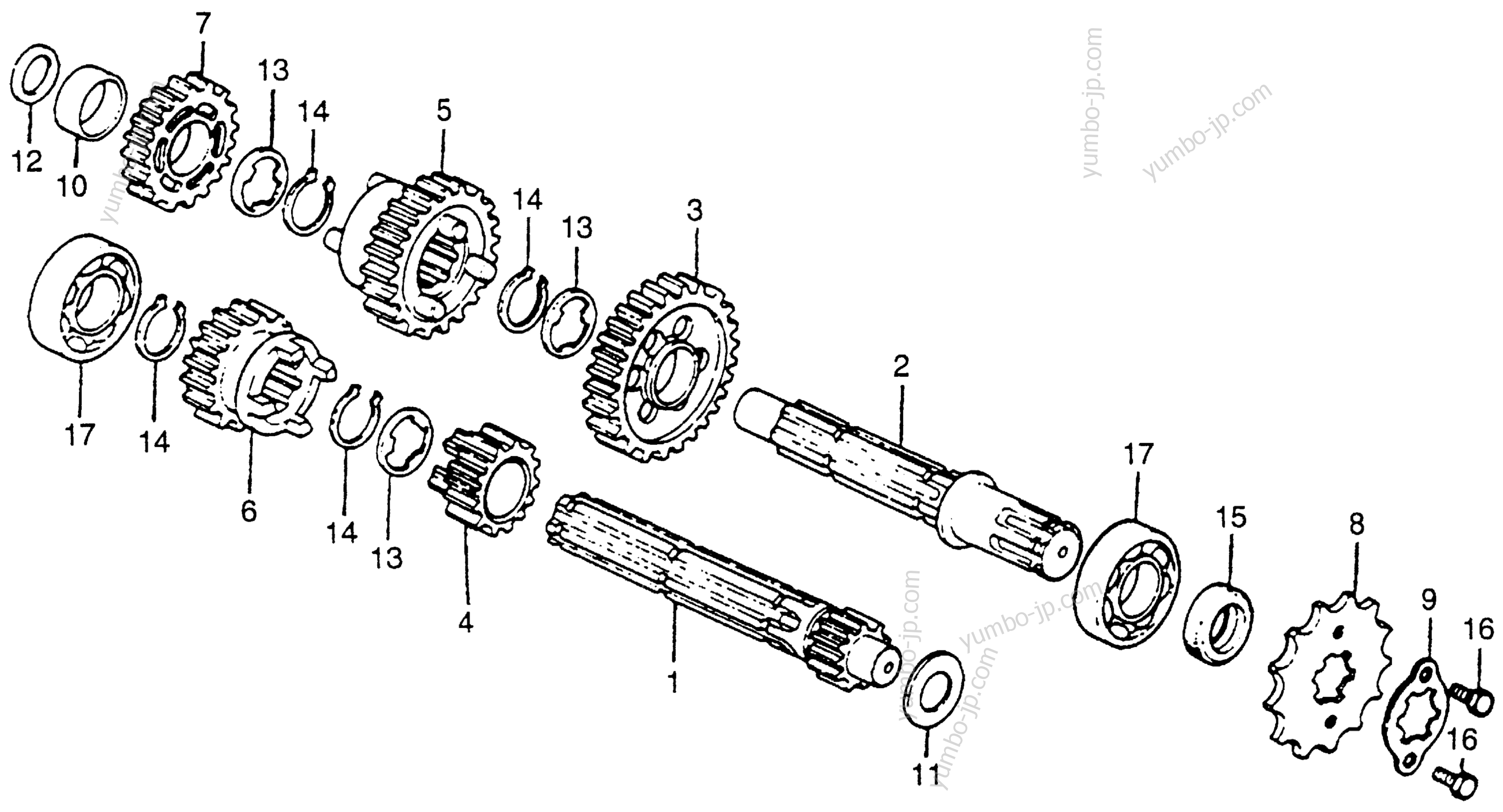 TRANSMISSION for motorcycles HONDA CT70 A 1980 year