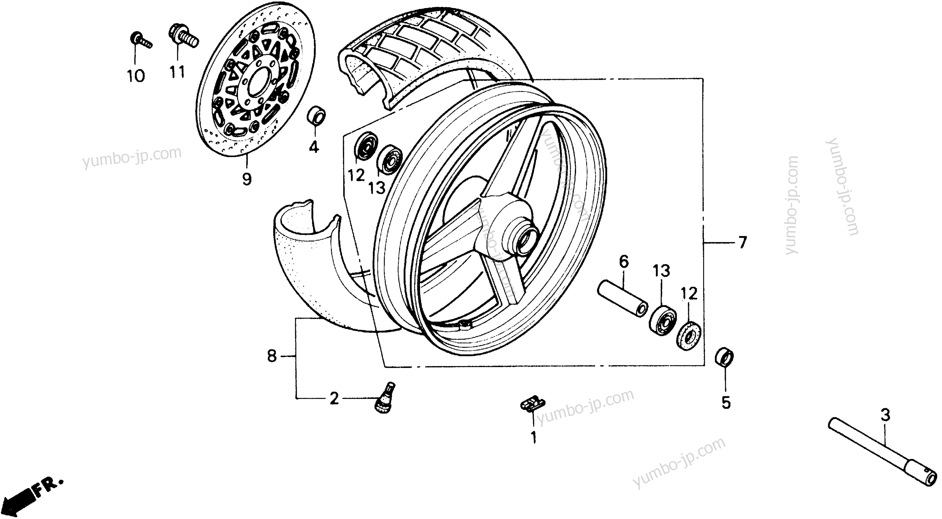 FRONT WHEEL for motorcycles HONDA CB400F A 1989 year