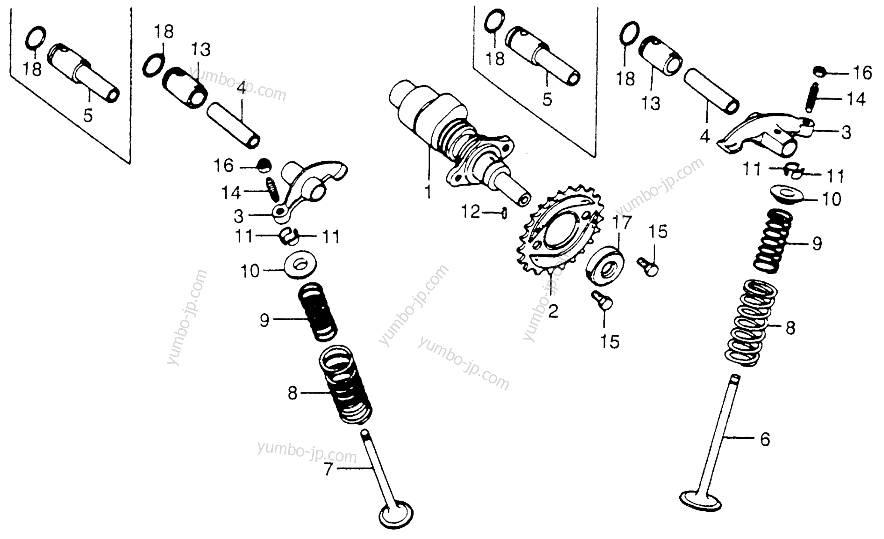 CAMSHAFT / VALVE for motorcycles HONDA XL175 A 1978 year