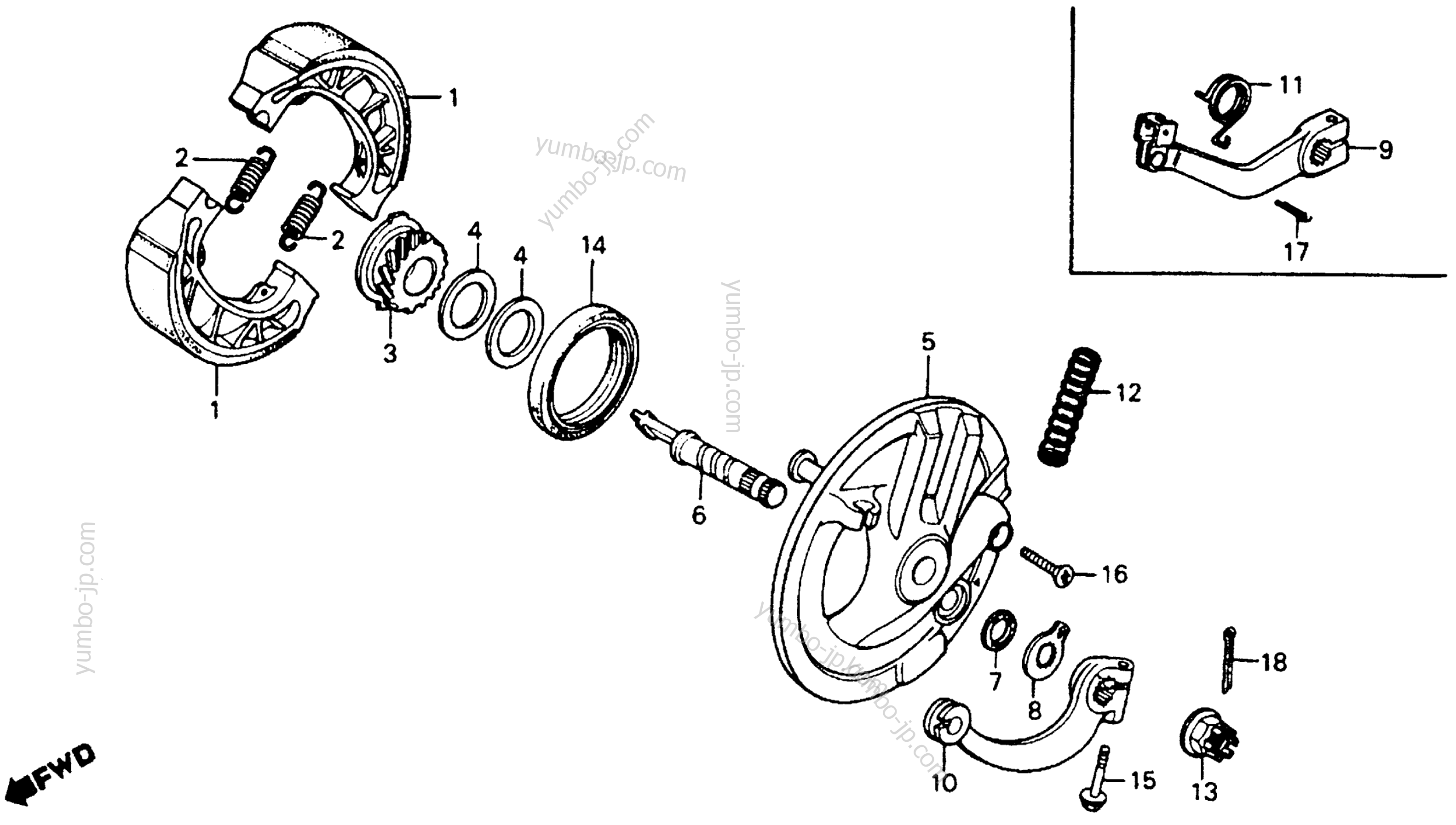 FRONT BRAKE PANEL for motorcycles HONDA CT90 A 1978 year