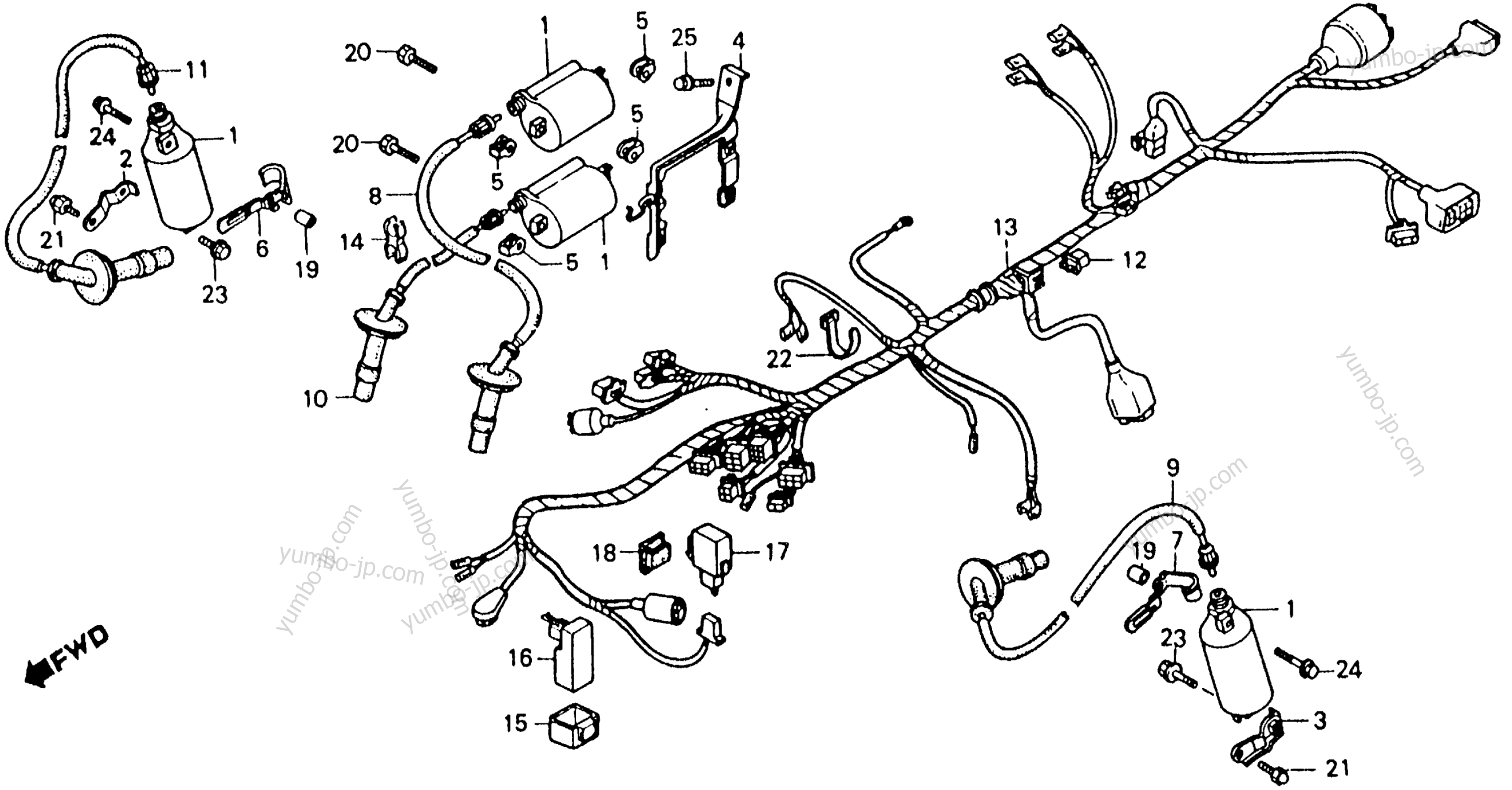 WIRE HARNESS / IGNITION COIL for motorcycles HONDA VFR750F A 1986 year