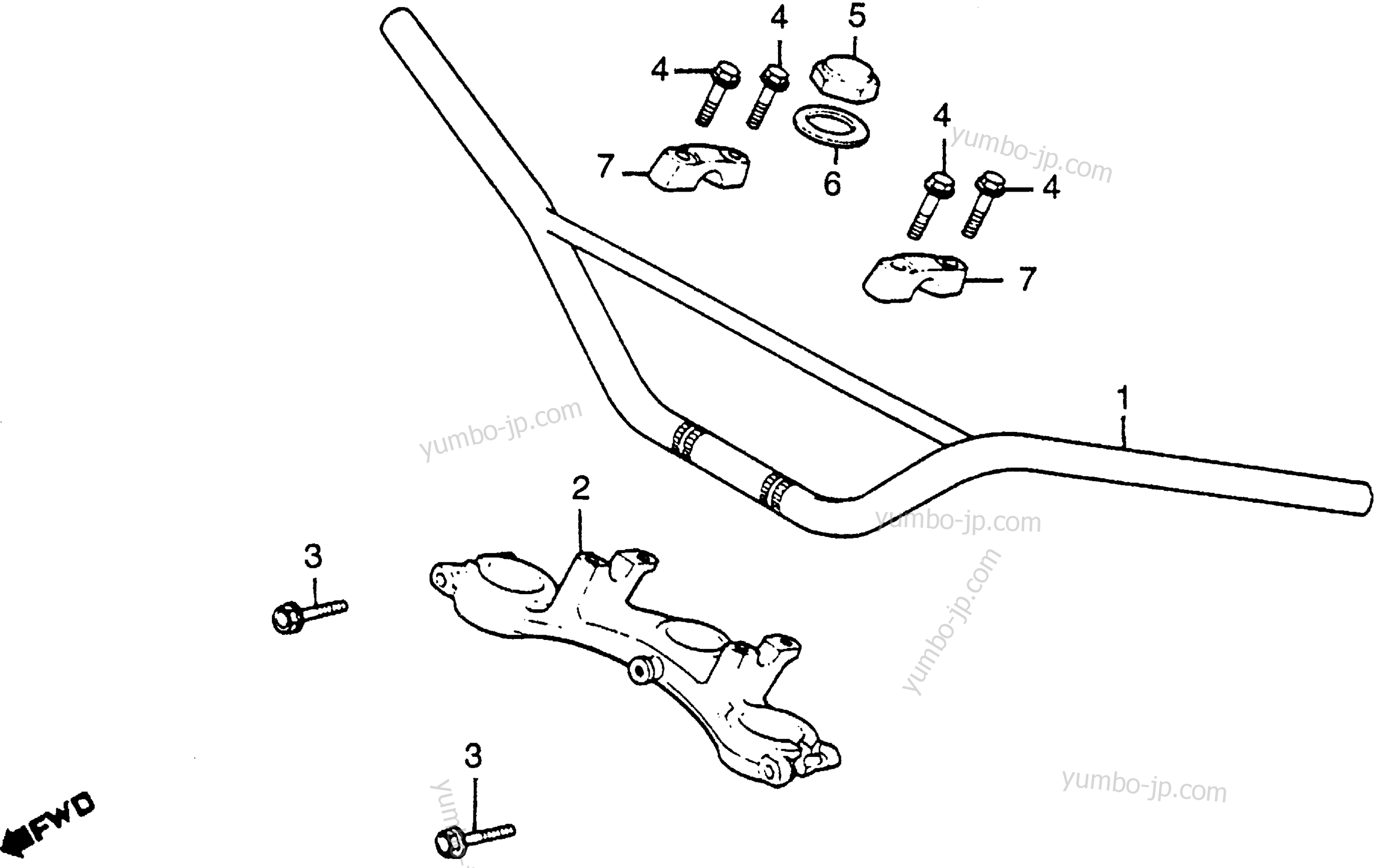 HANDLEBAR / TOP BRIDGE for motorcycles HONDA CR80R A 1984 year