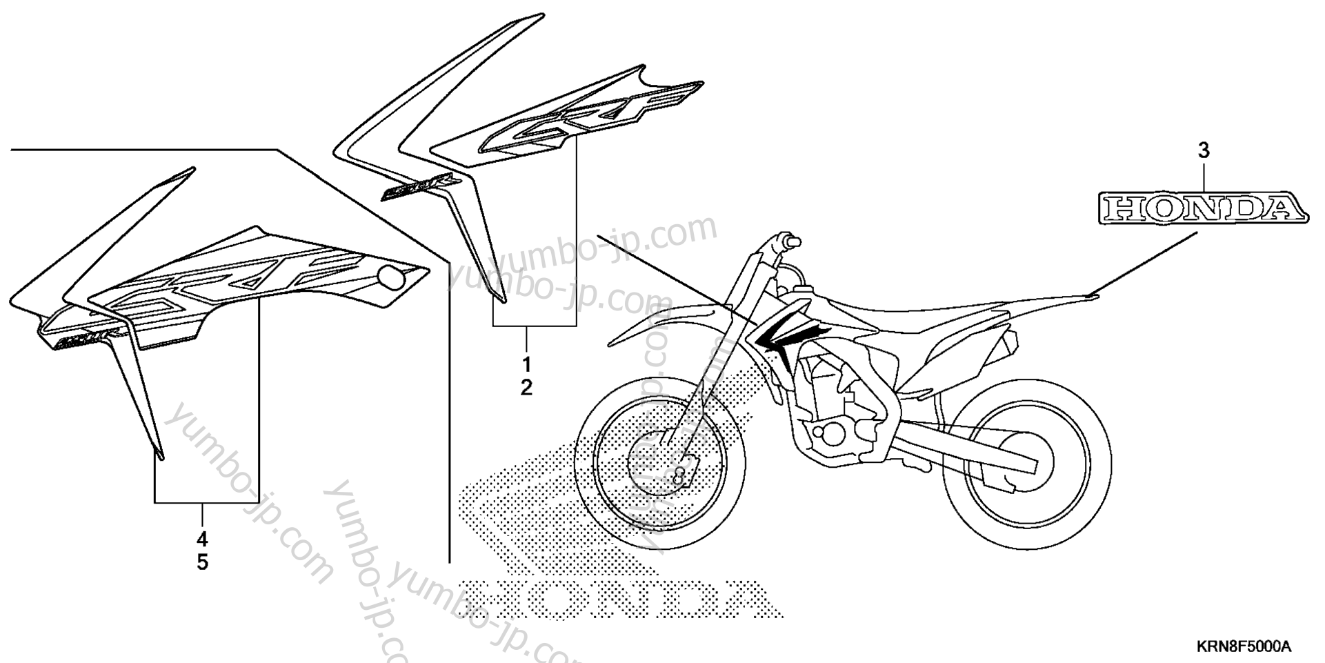 MARK для мотоциклов HONDA CRF250R AC 2014 г.