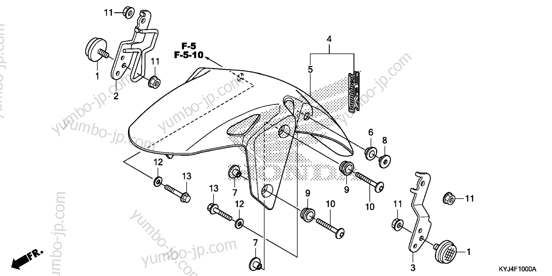 FRONT FENDER для мотоциклов HONDA CBR250R AC 2012 г.