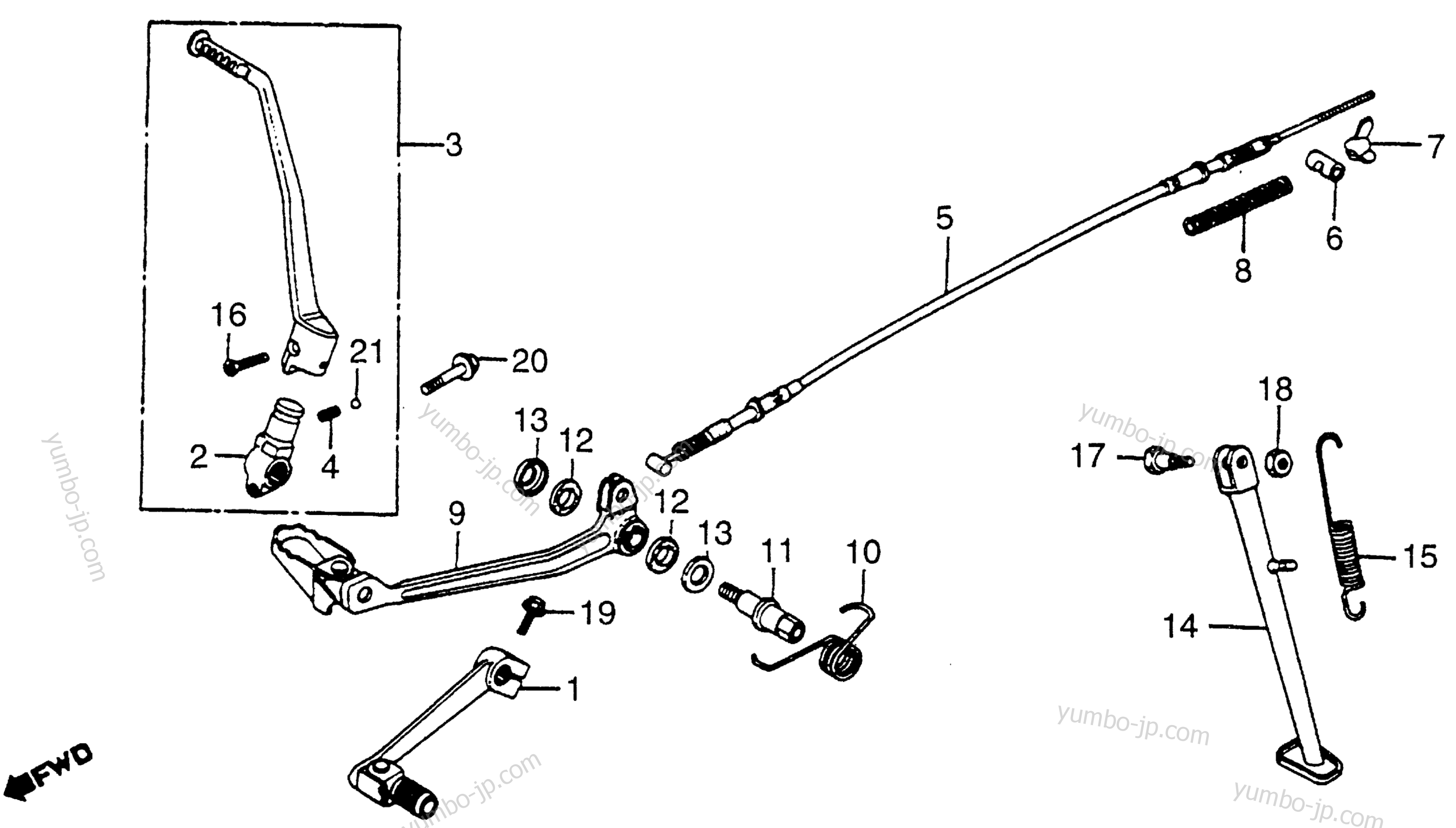 BRAKE PEDAL / GEARSHIFT PEDAL / KICK STARTER ARM для мотоциклов HONDA XR500 A 1979 г.