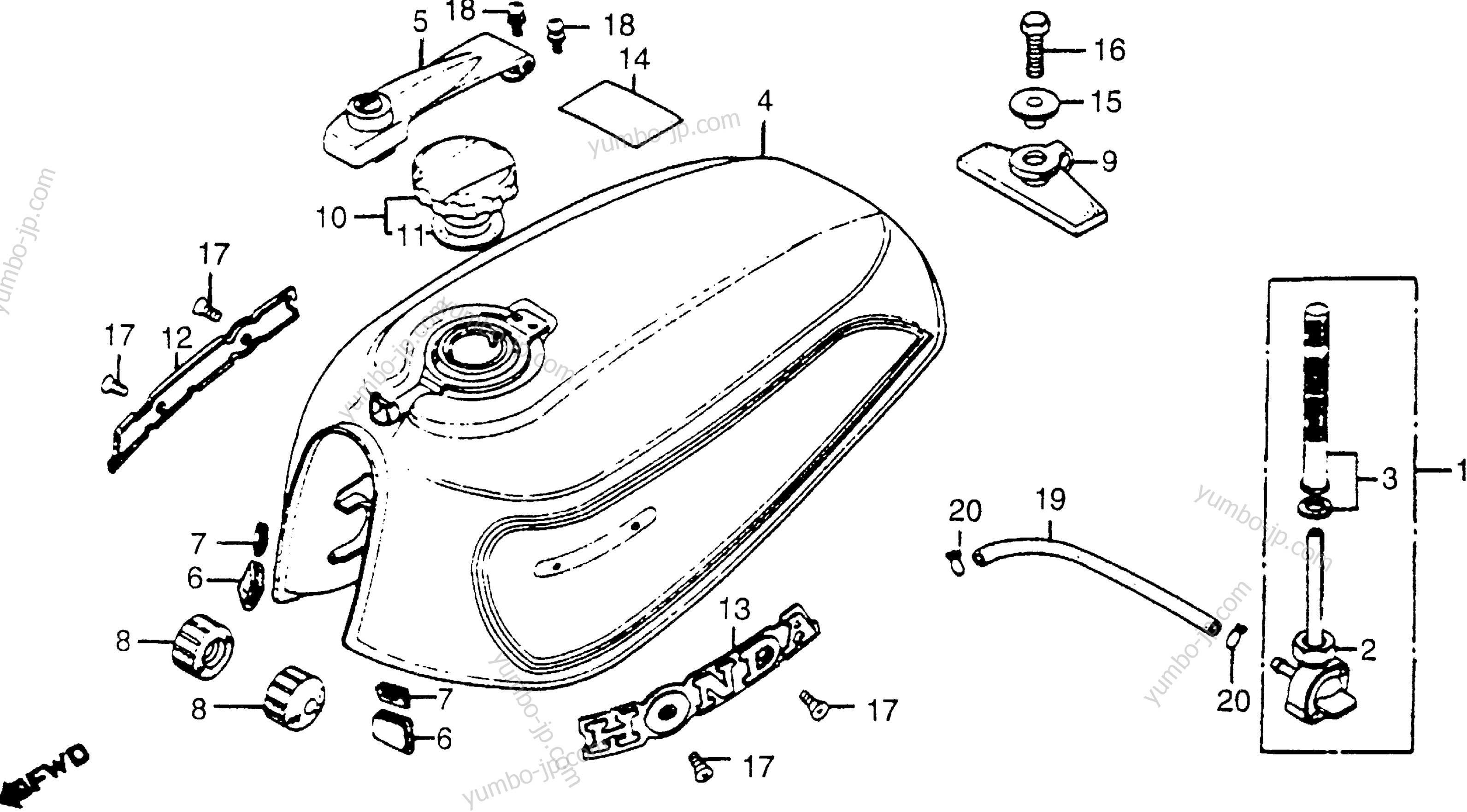 FUEL TANK for motorcycles HONDA CB650 A 1979 year