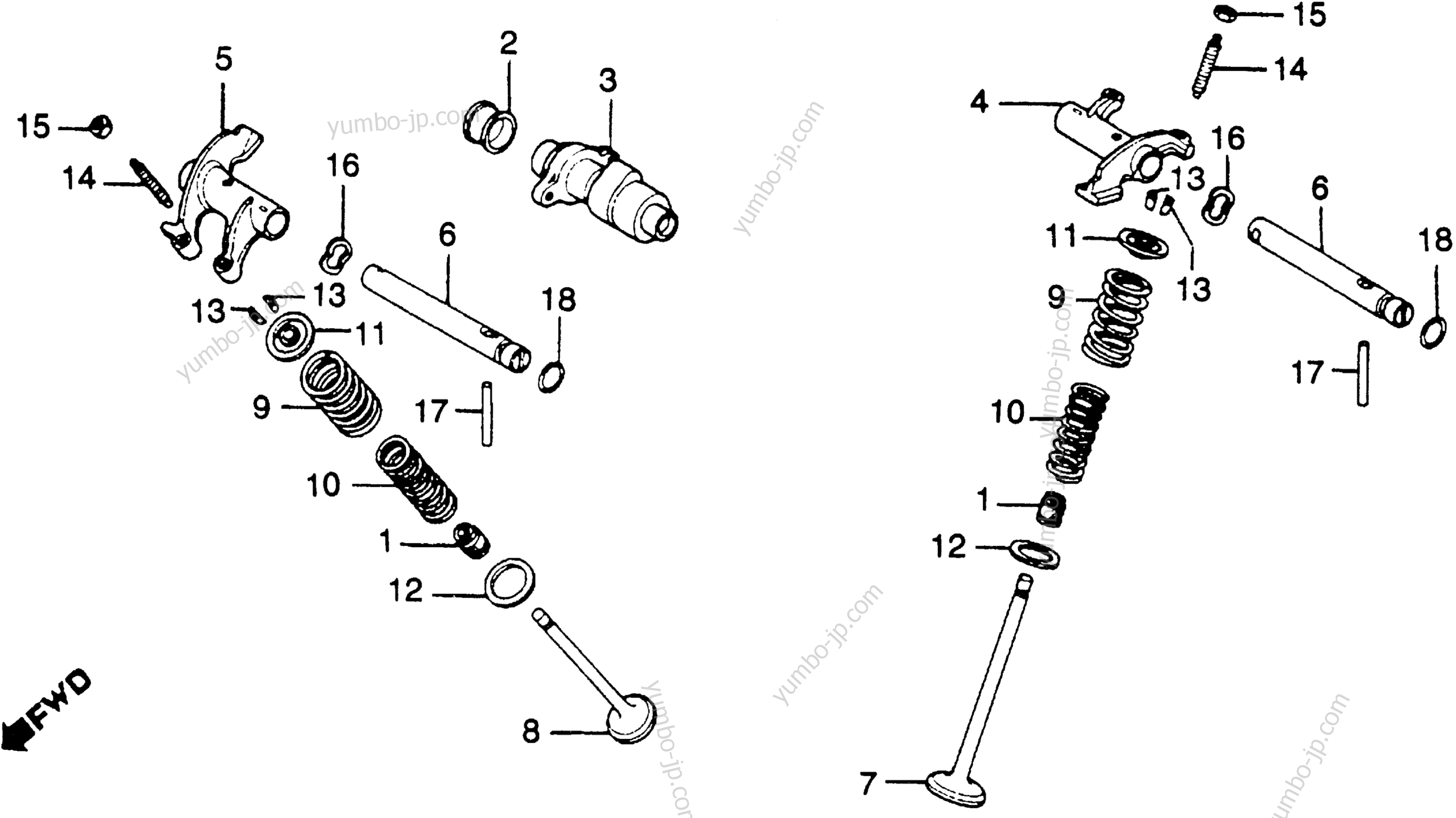 CAMSHAFT / VALVE for motorcycles HONDA XR250 A 1979 year