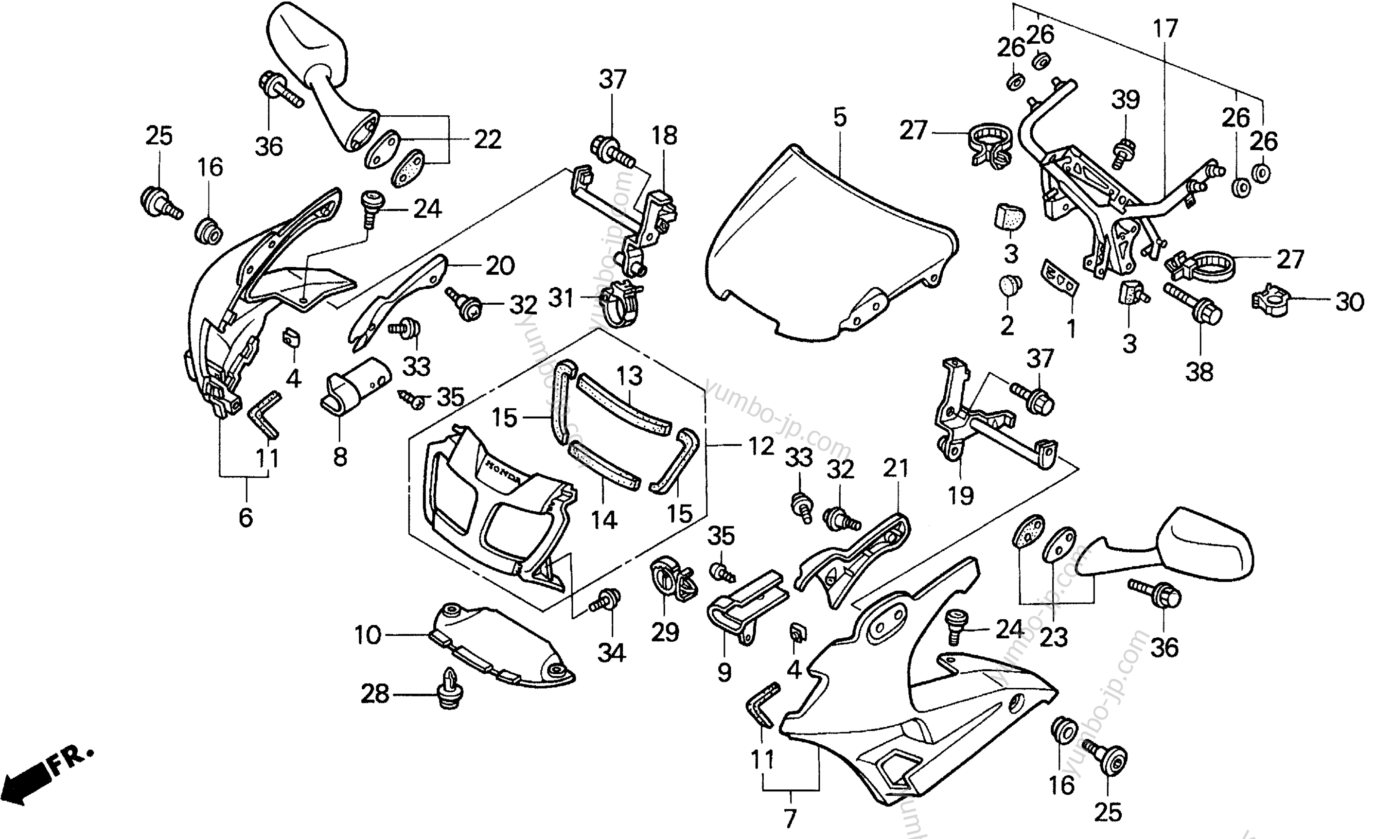 UPPER COWL for motorcycles HONDA VFR750F A 1996 year