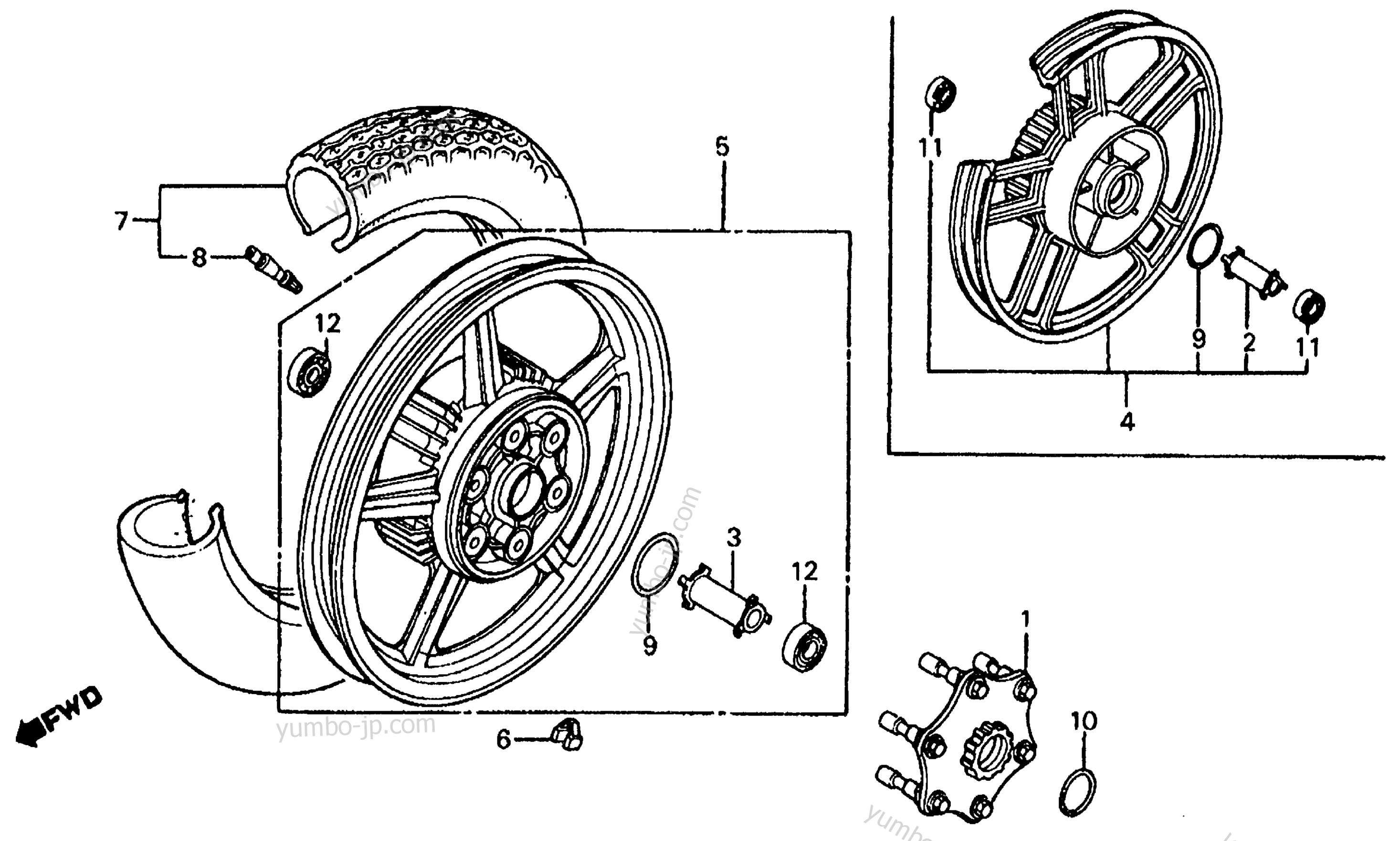 REAR WHEEL for motorcycles HONDA VF700C AC 1986 year