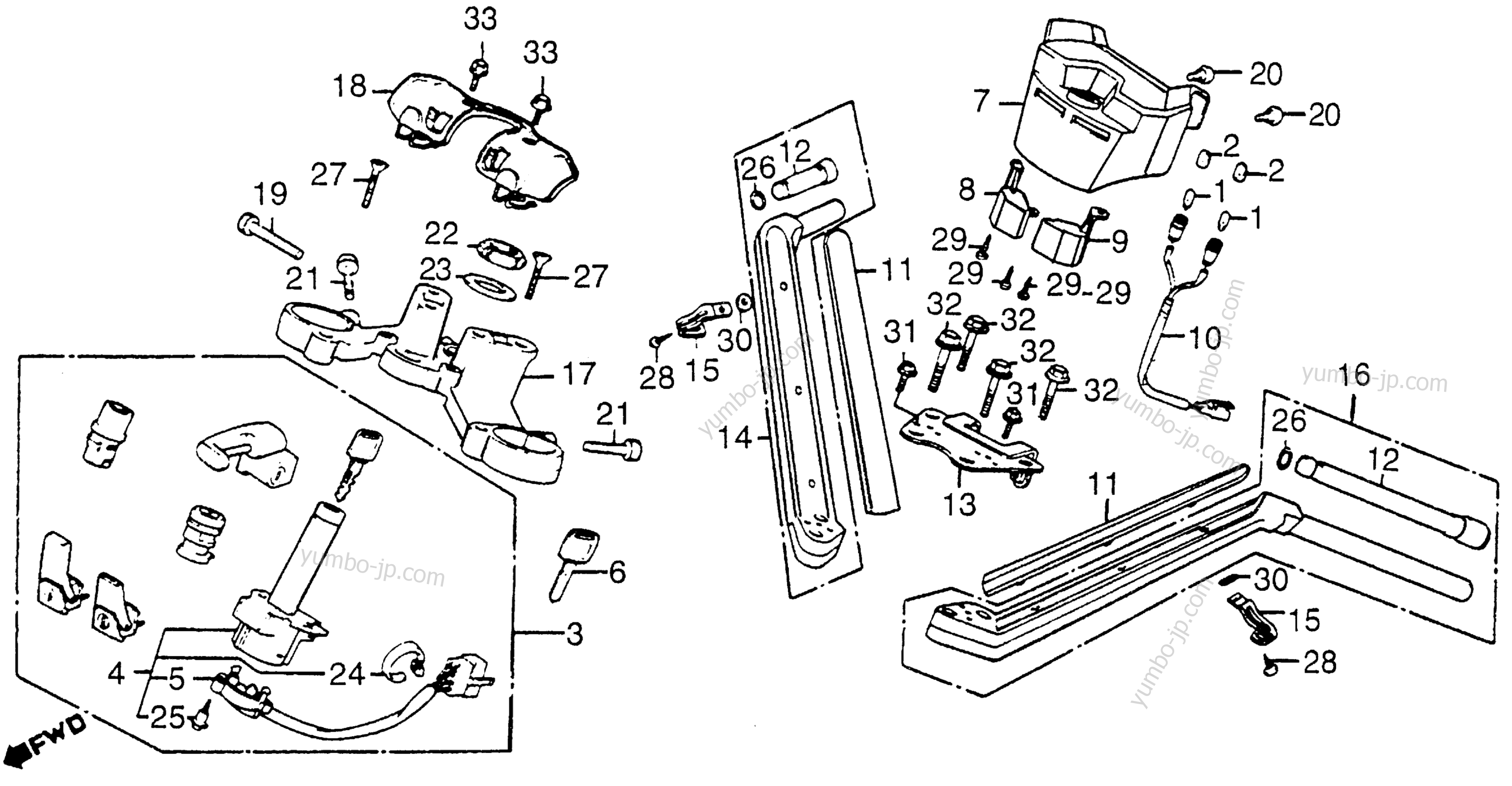 HANDLEBAR / KEY SET для мотоциклов HONDA GL1200L AC 1985 г.