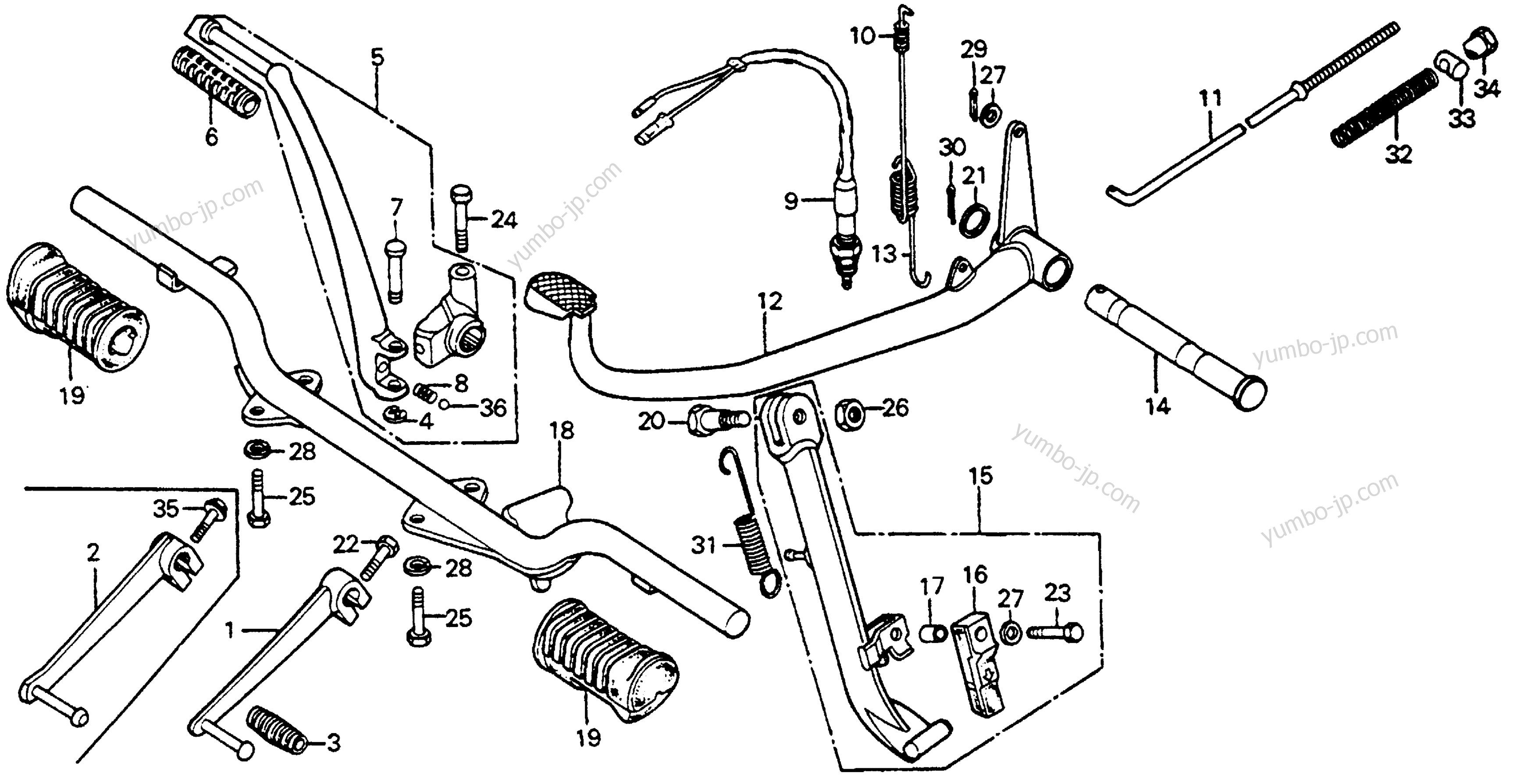 PEDAL / KICK ARM / STAND for motorcycles HONDA CB125S A 1978 year